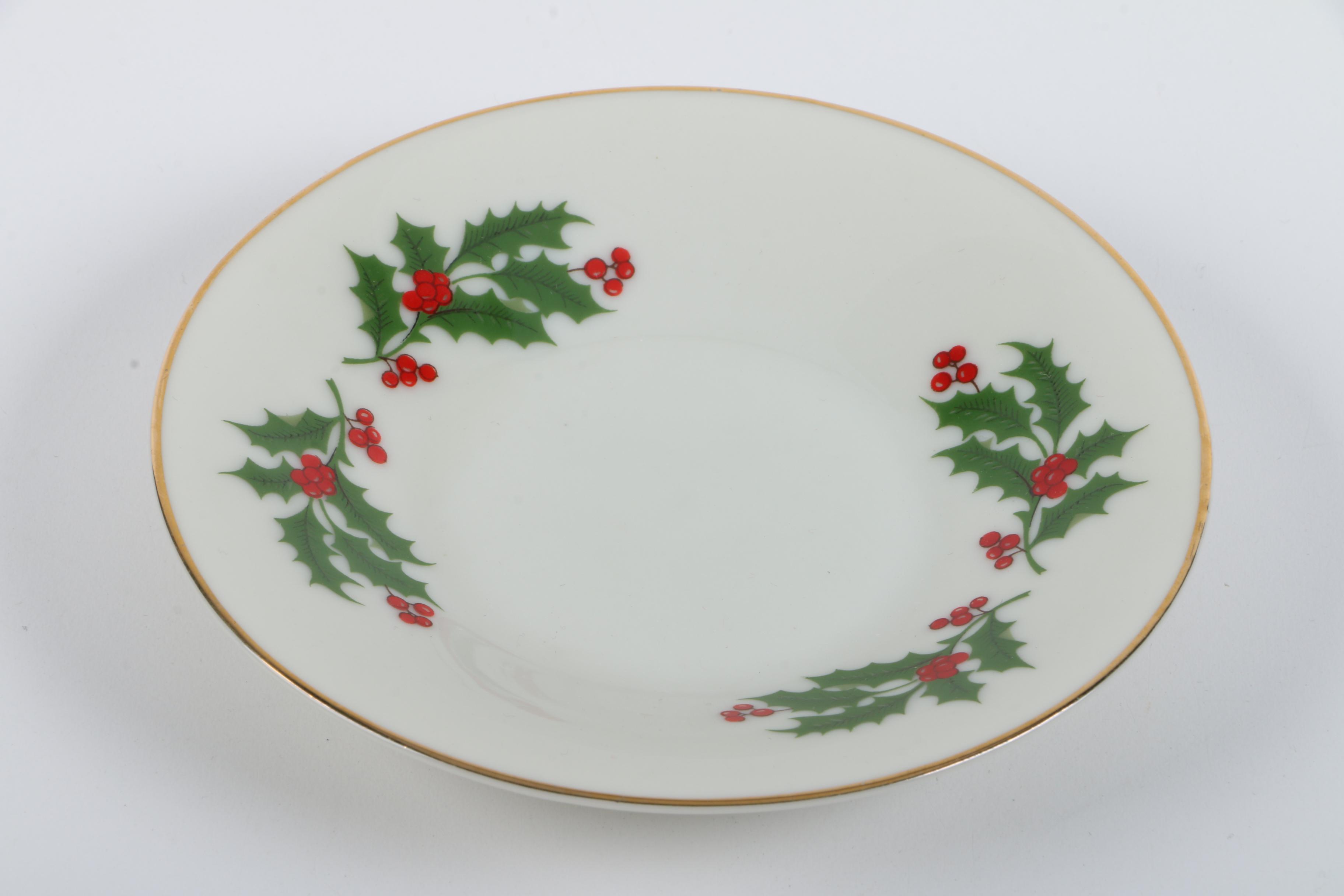 Seasonal Neiman-Marcus Porcelain Tableware with Metal Butter Knives