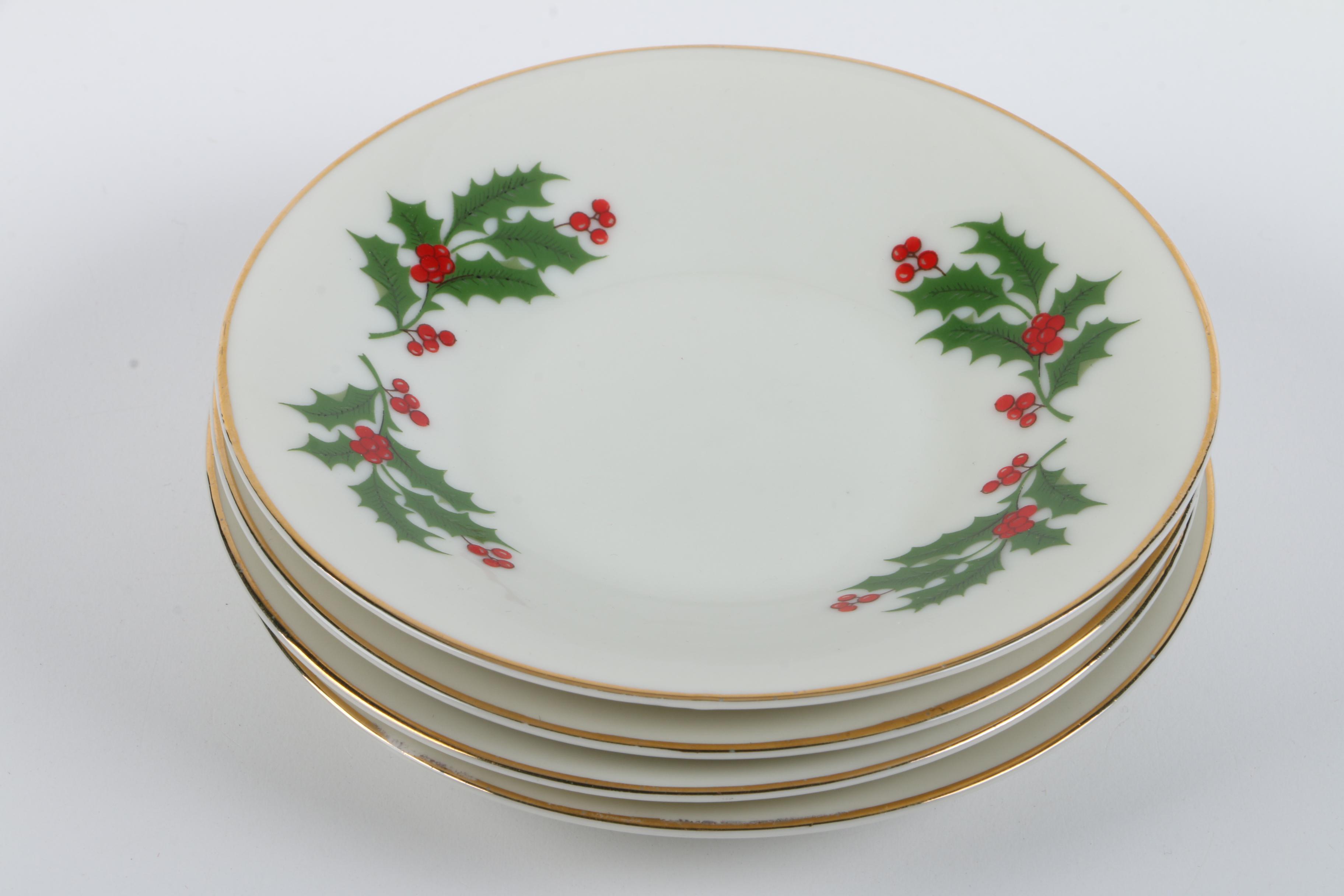 Seasonal Neiman-Marcus Porcelain Tableware with Metal Butter Knives