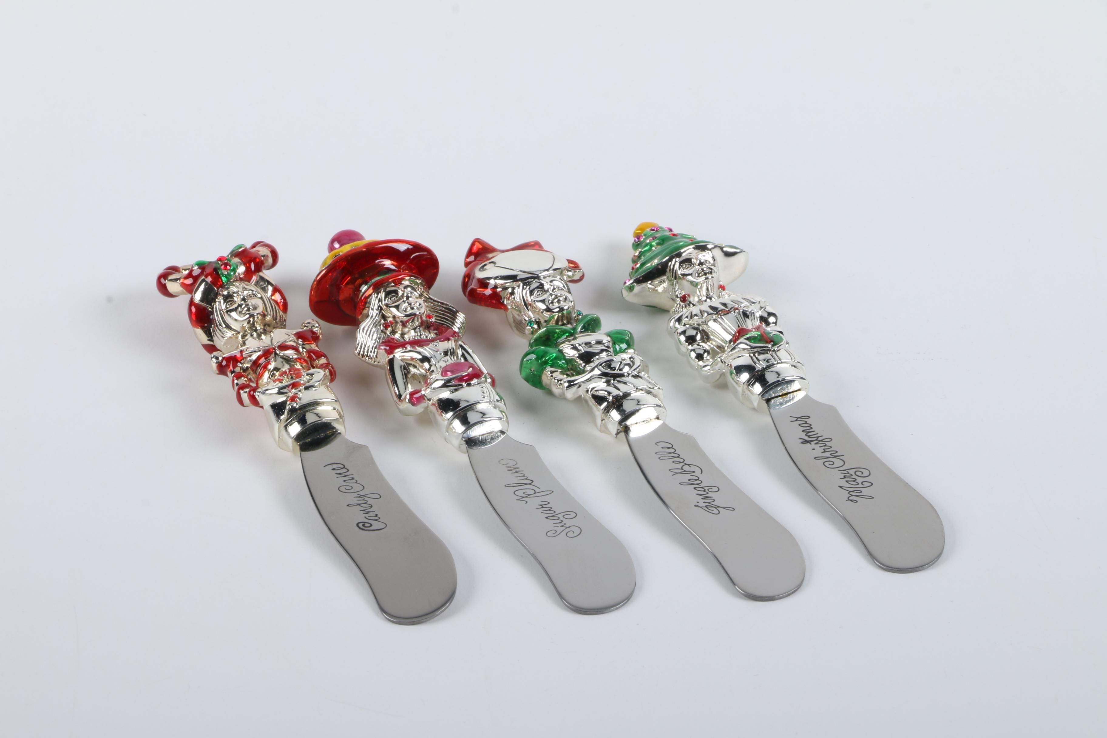 Seasonal Neiman-Marcus Porcelain Tableware with Metal Butter Knives