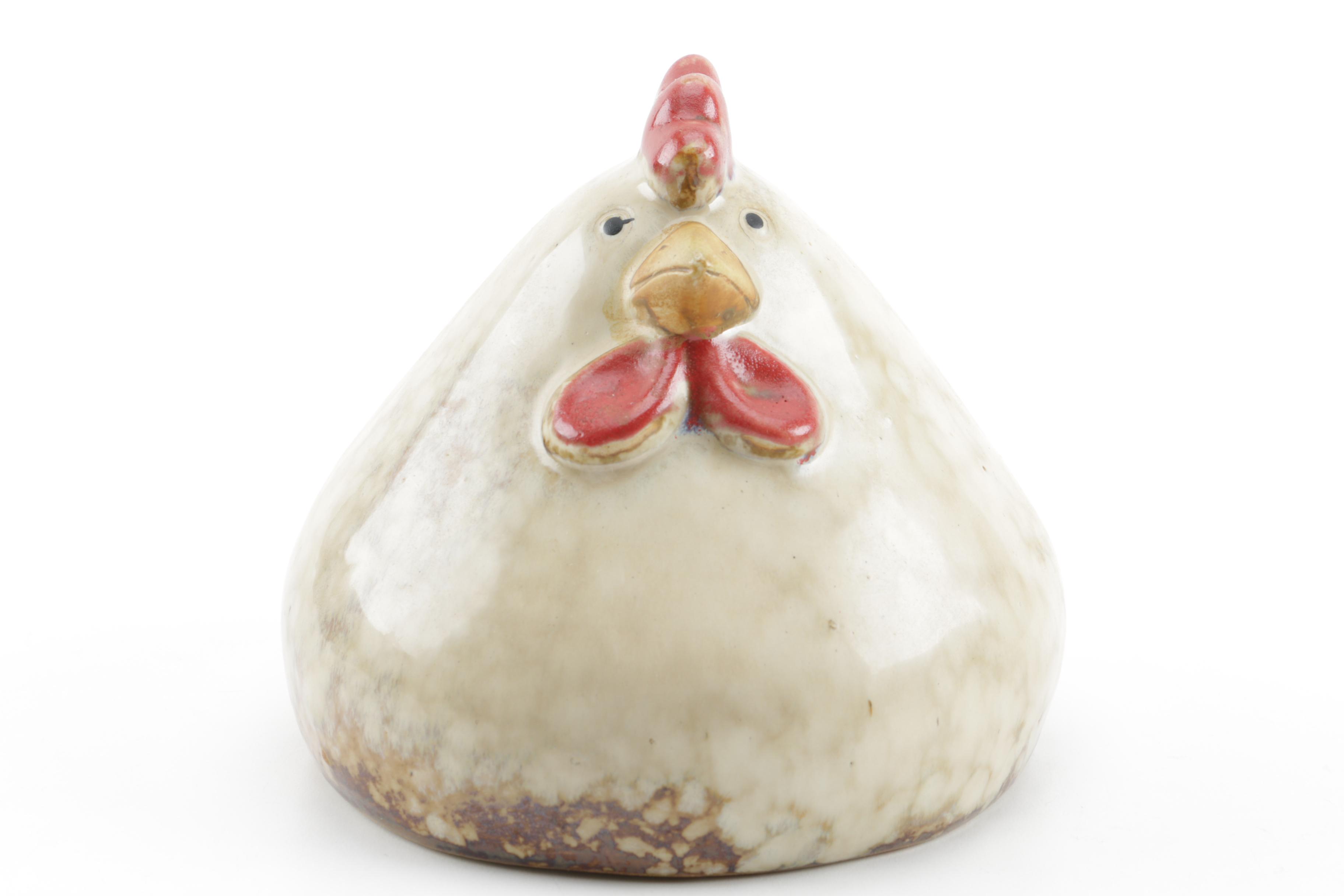 Decorative Ceramic Chicken and Pig Bowl