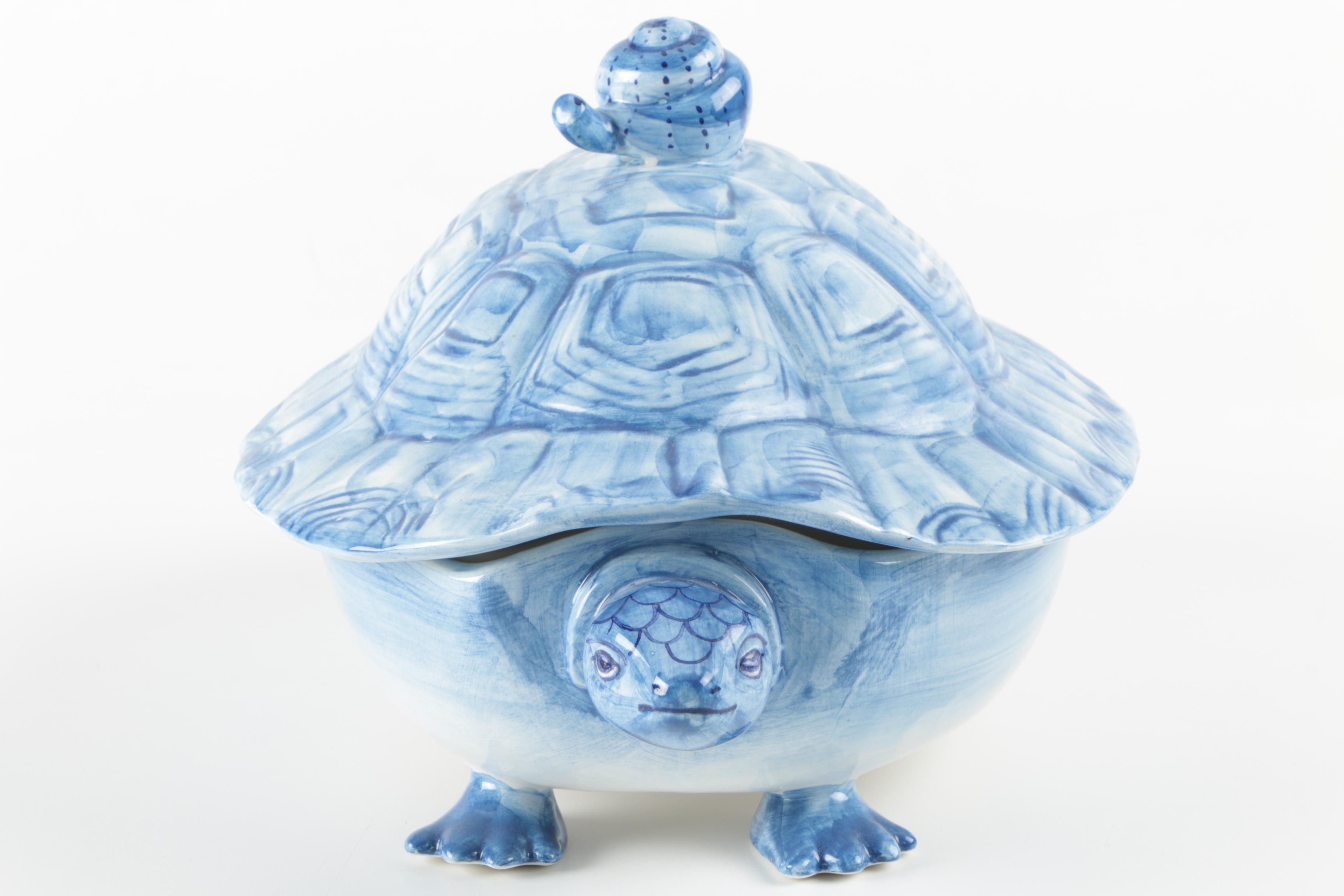 Italian Ceramic Turtle Shaped Tureen