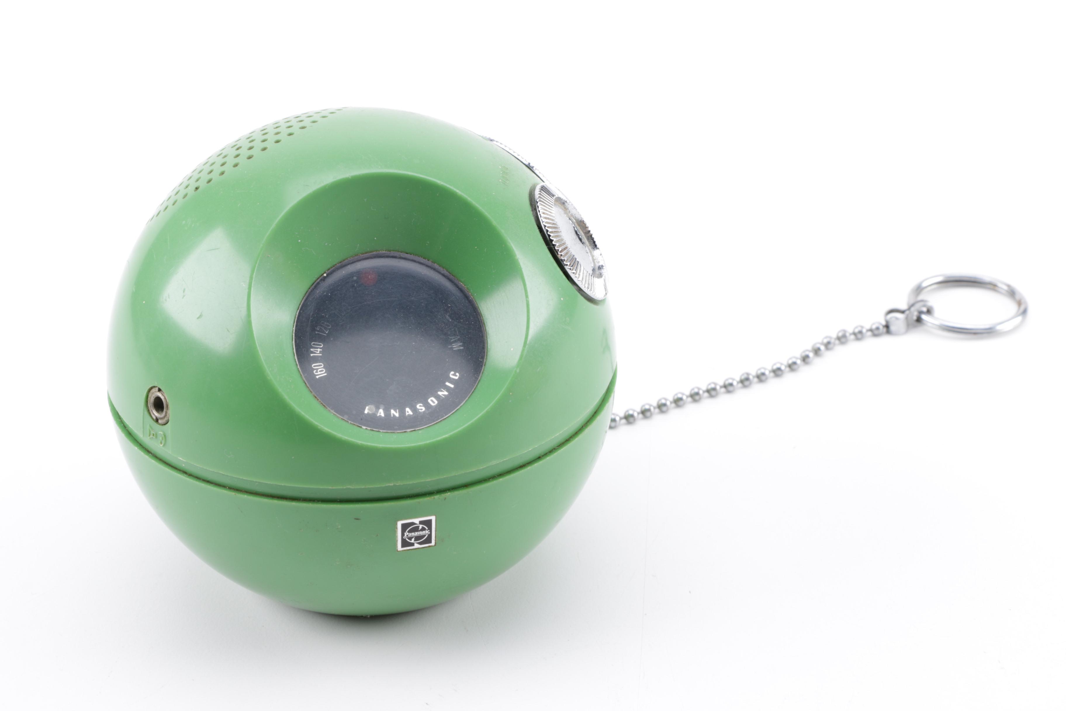 Mid Century Modern Panasonic R-70 Radio and Ericofon Rotary Telephone