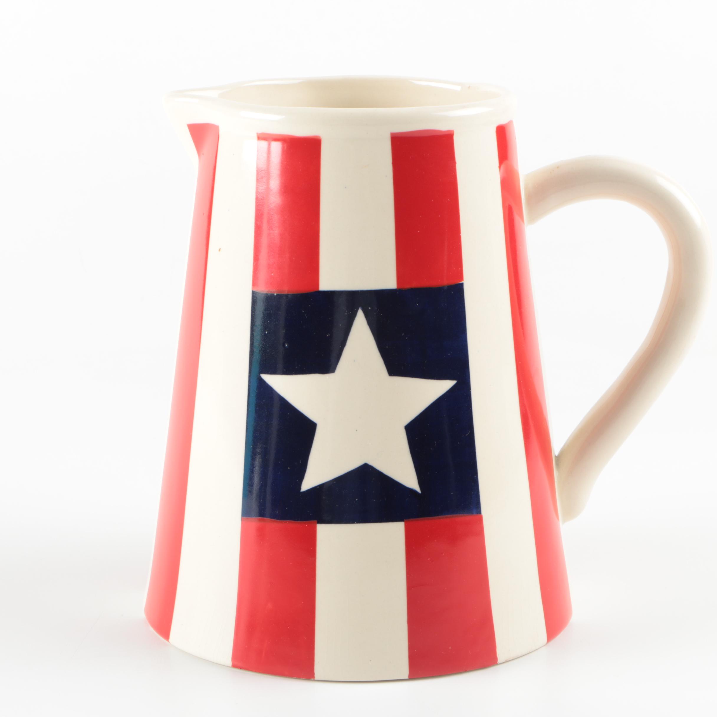 Decorative Pottery Canister and Pitcher