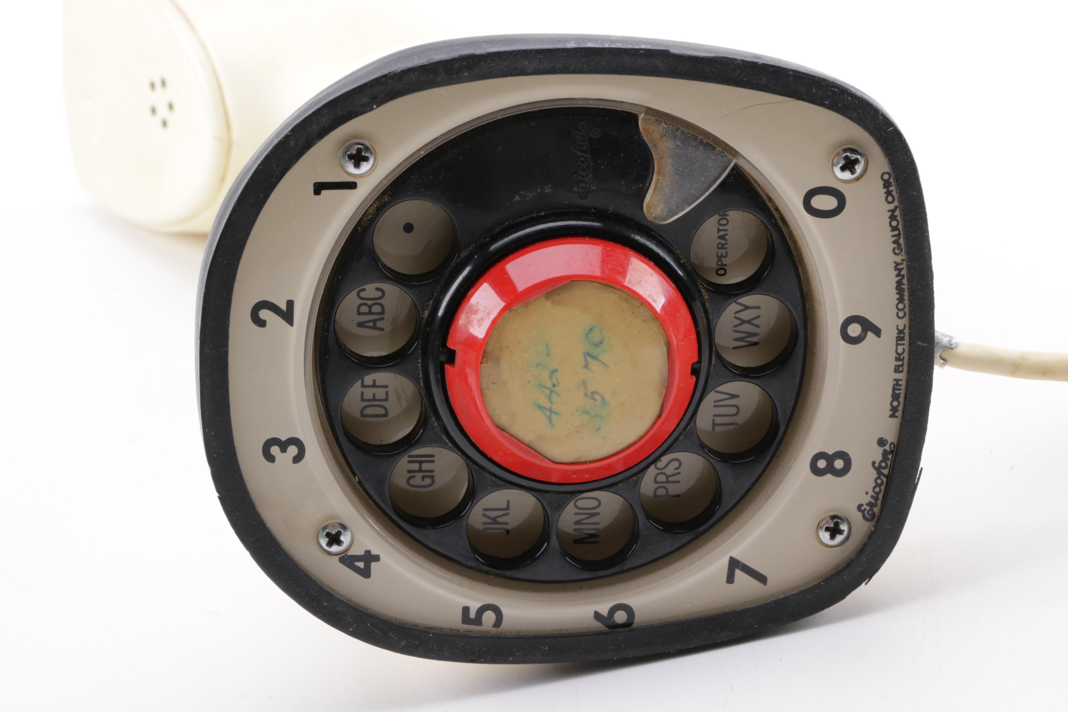 Mid Century Modern Panasonic R-70 Radio and Ericofon Rotary Telephone