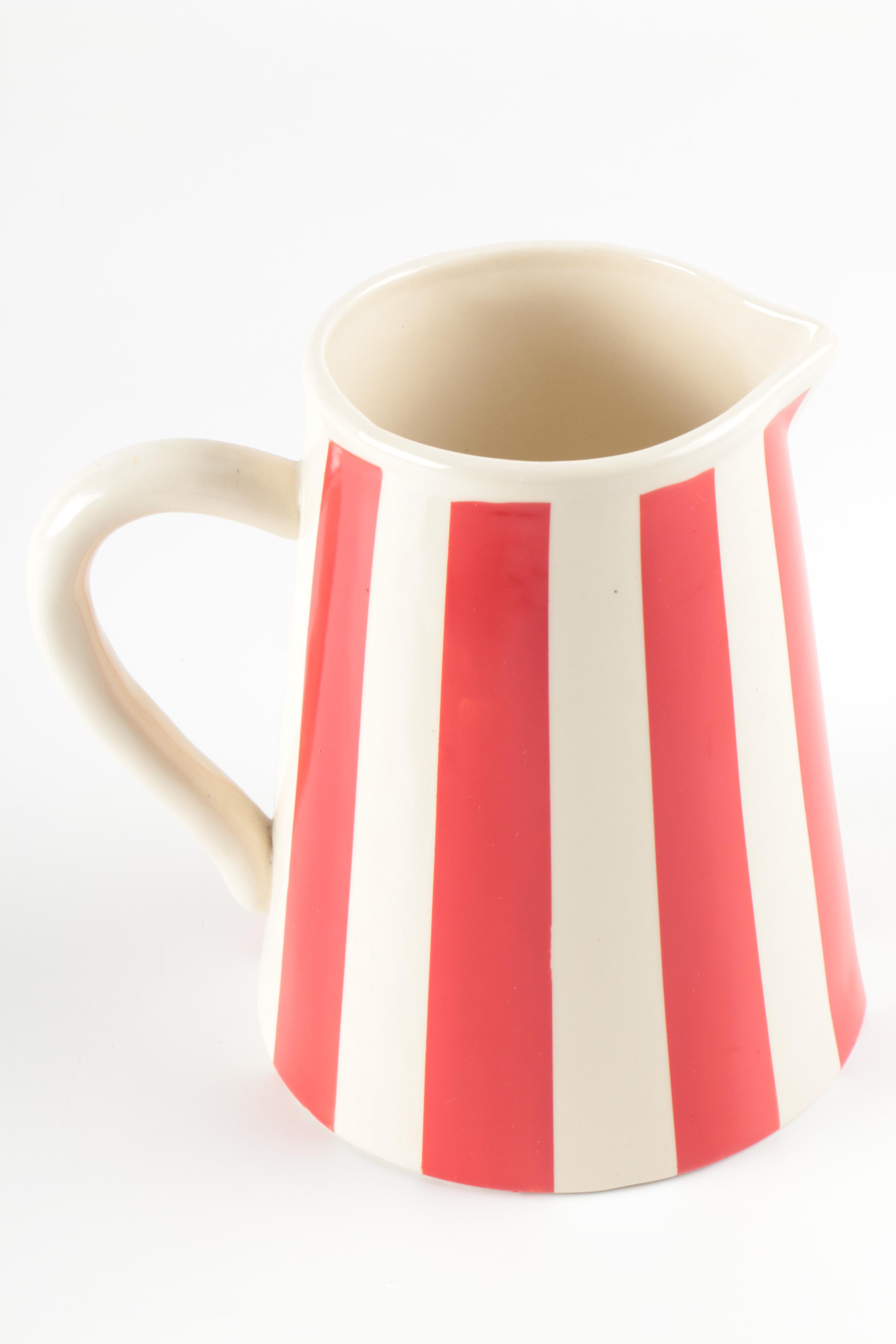 Decorative Pottery Canister and Pitcher