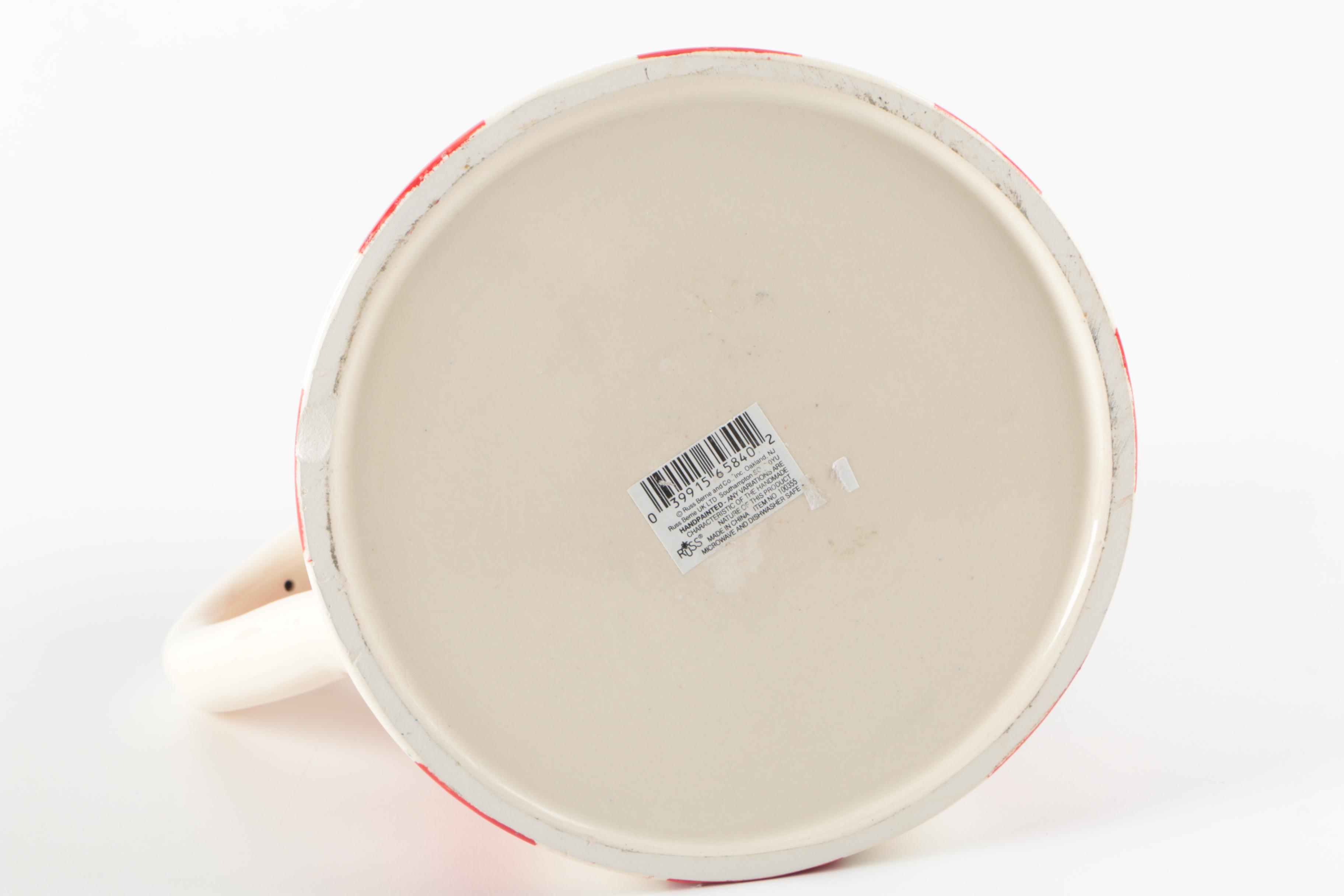 Decorative Pottery Canister and Pitcher