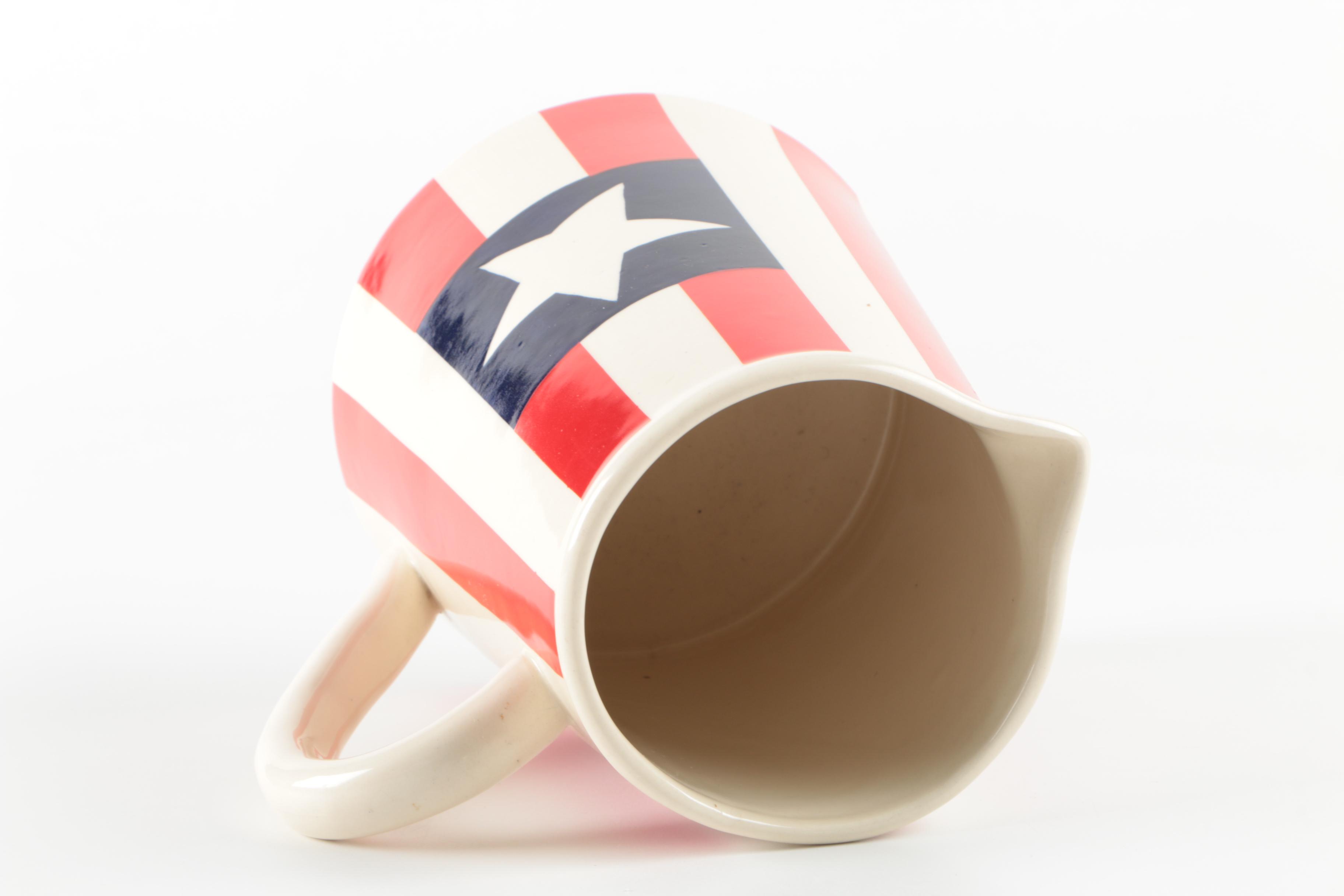 Decorative Pottery Canister and Pitcher