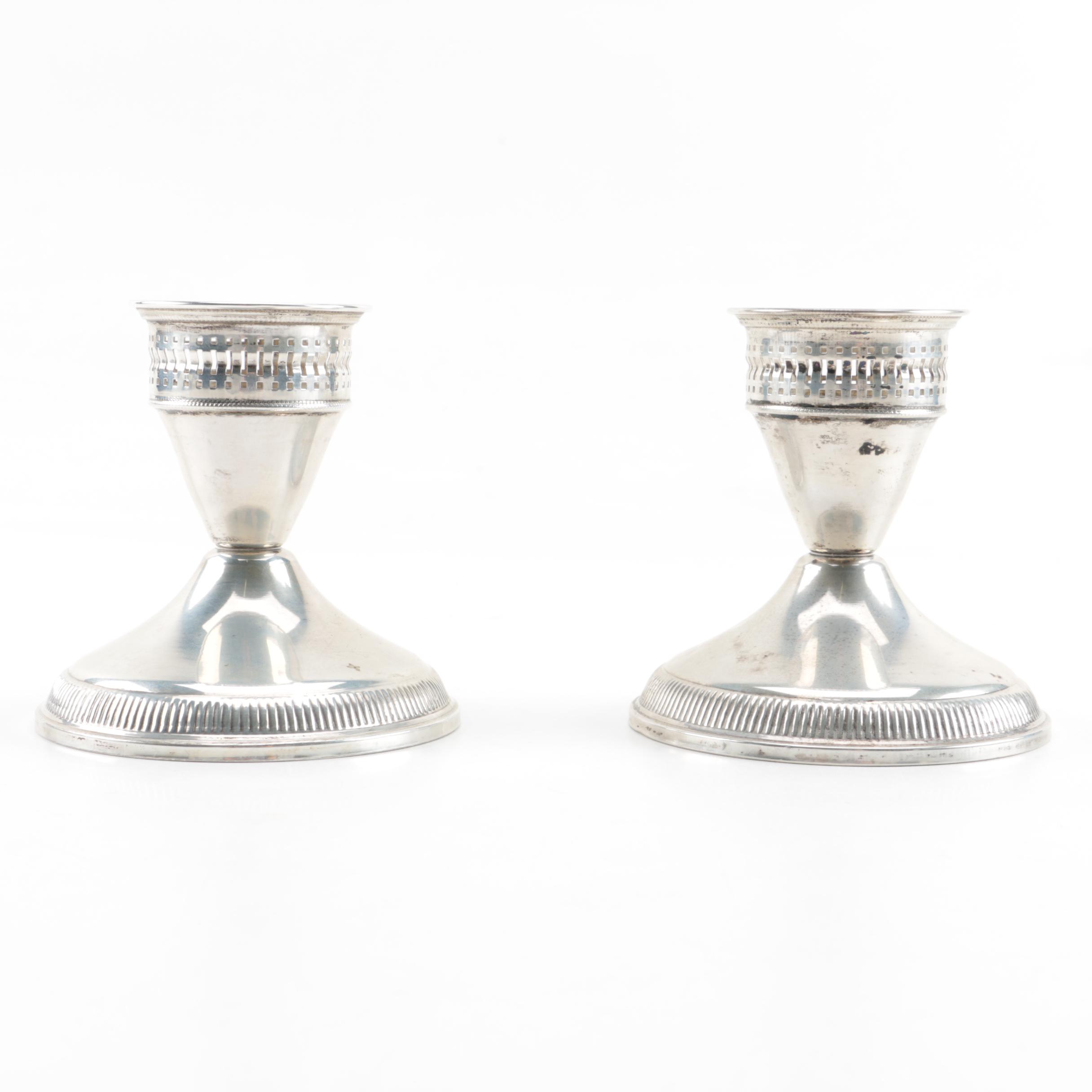 Vintage Duchin Creation Weighted Sterling Console Candleholders