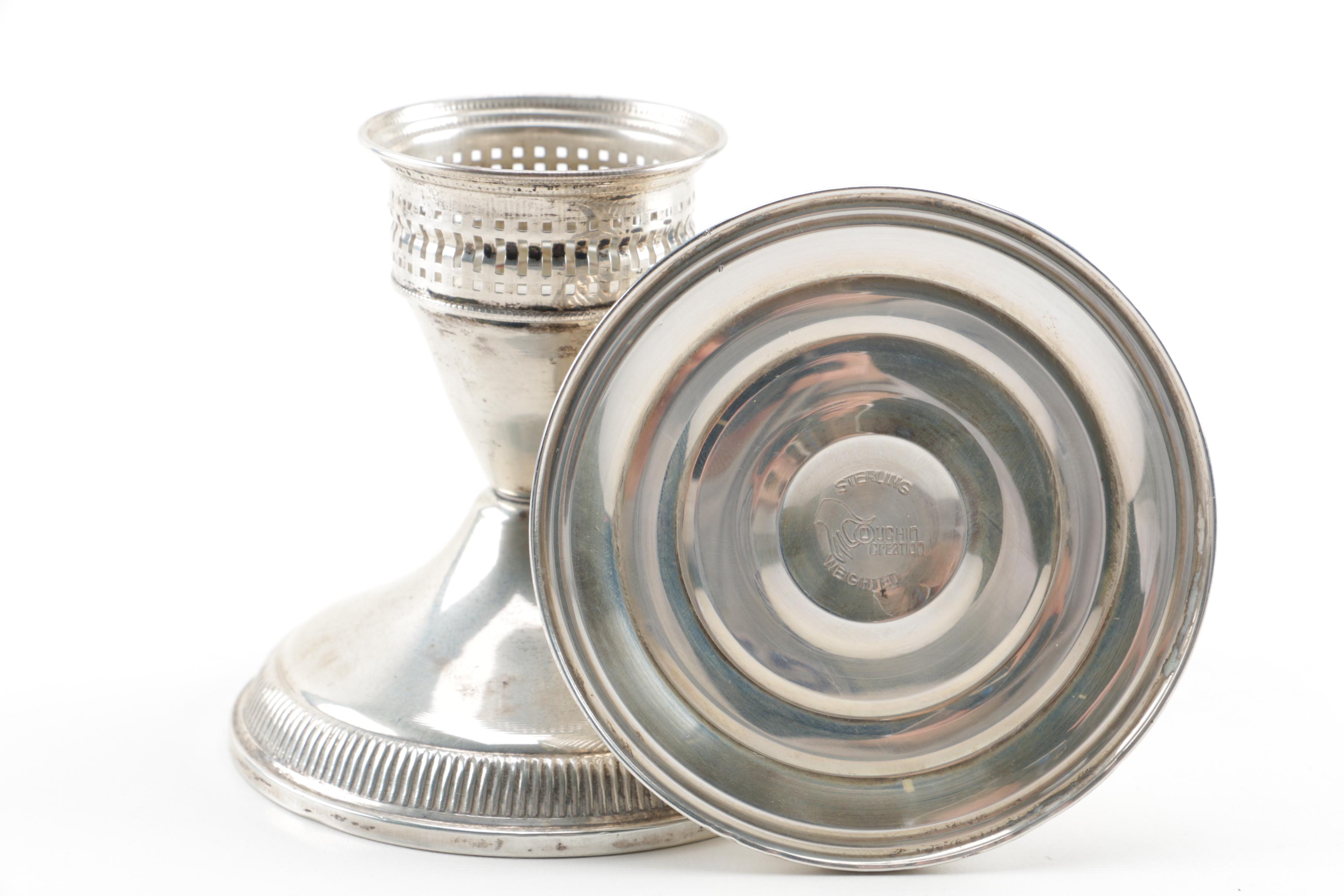 Vintage Duchin Creation Weighted Sterling Console Candleholders