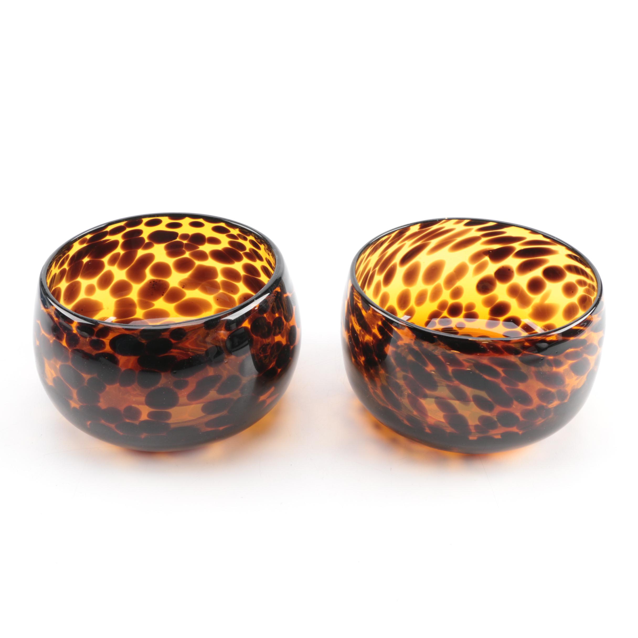West Elm Tortoiseshell Glass Bowls