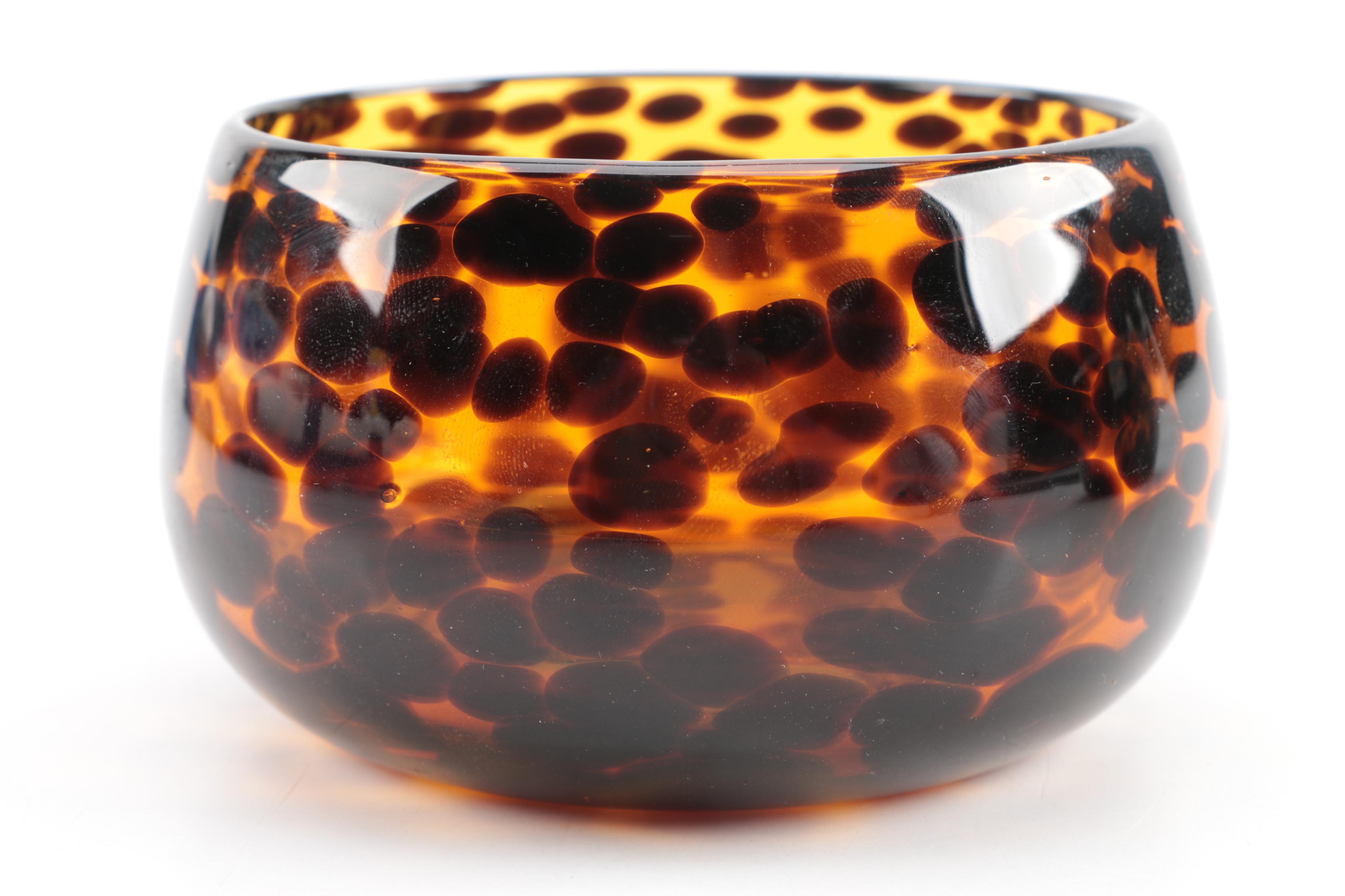 West Elm Tortoiseshell Glass Bowls