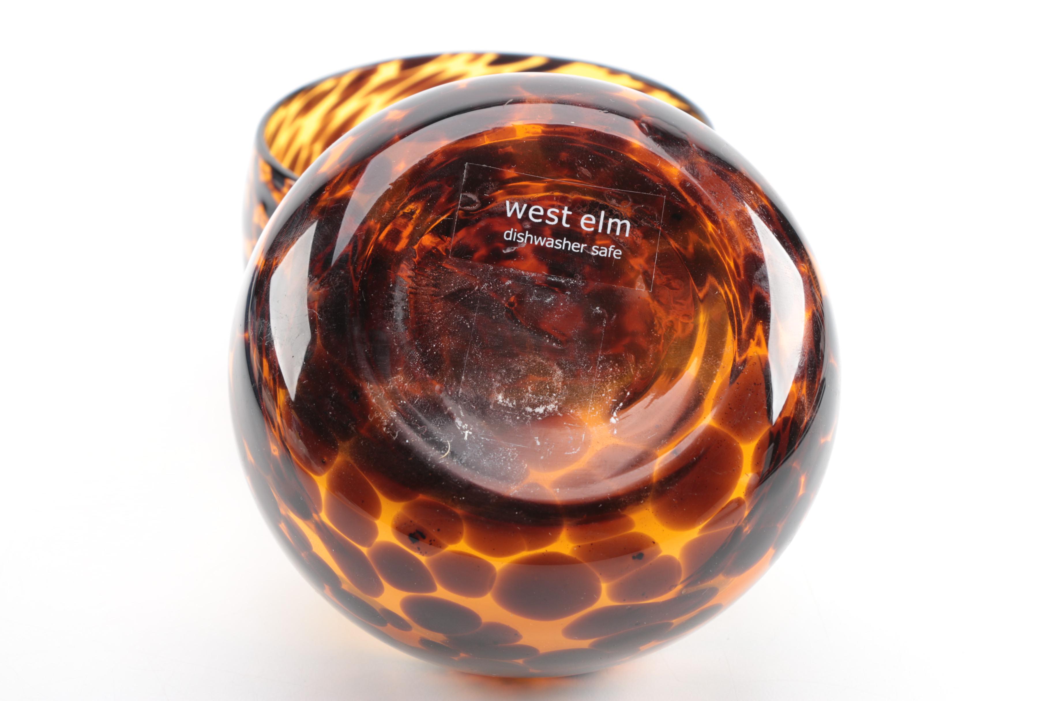 West Elm Tortoiseshell Glass Bowls