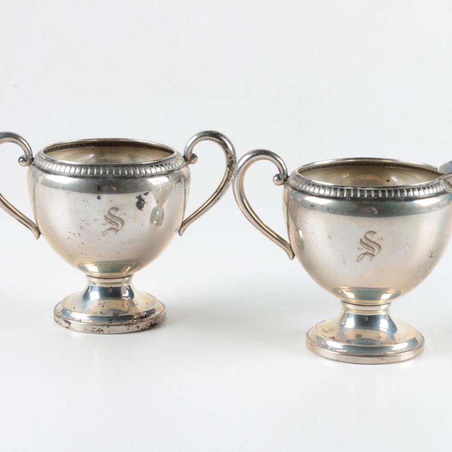 Revere Silversmiths Inc. Weighted Sterling Creamer and Sugar Bowl Set