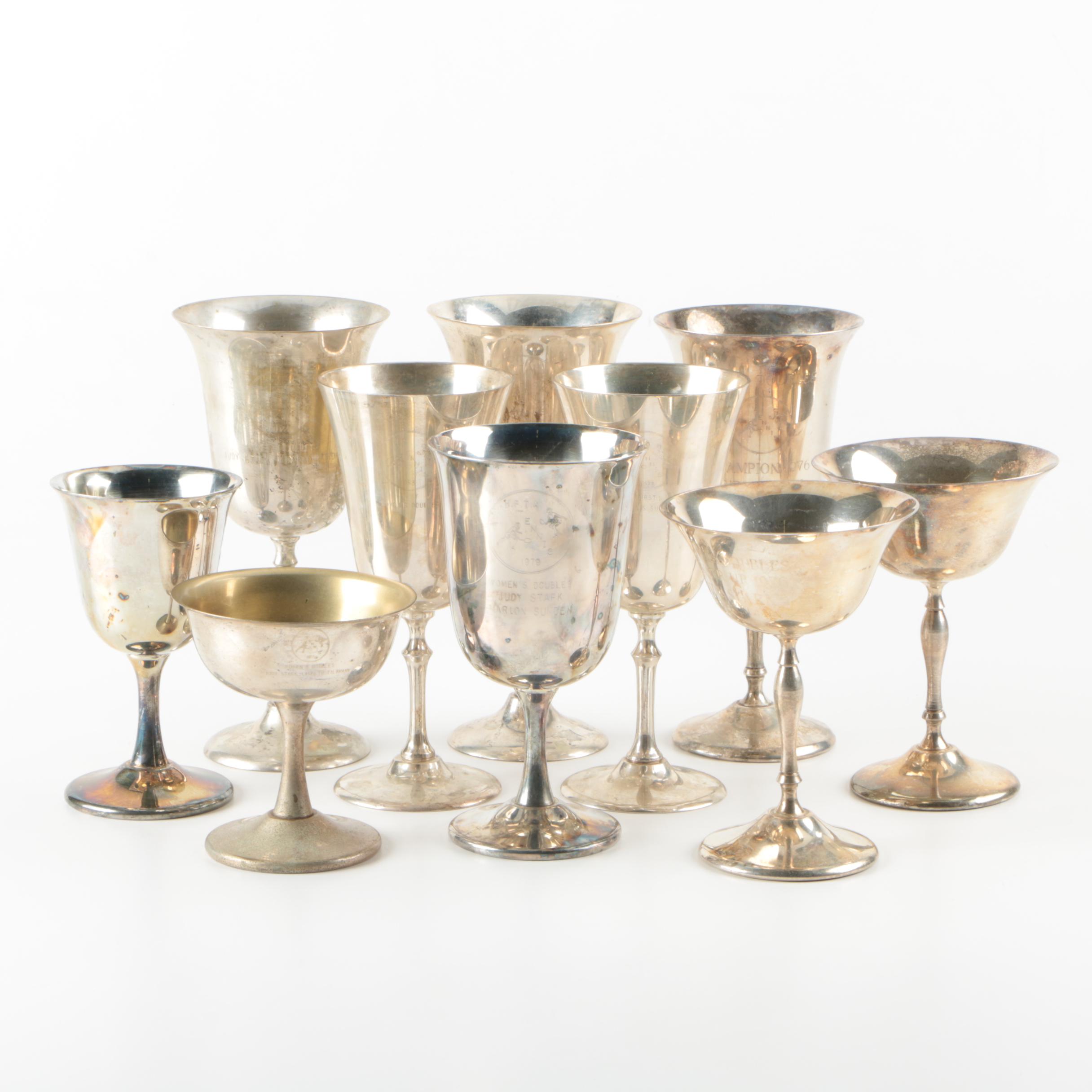 Vintage Sheridan and Leonard Silver Mfg. Co. Silver Plate Goblets and Coupes