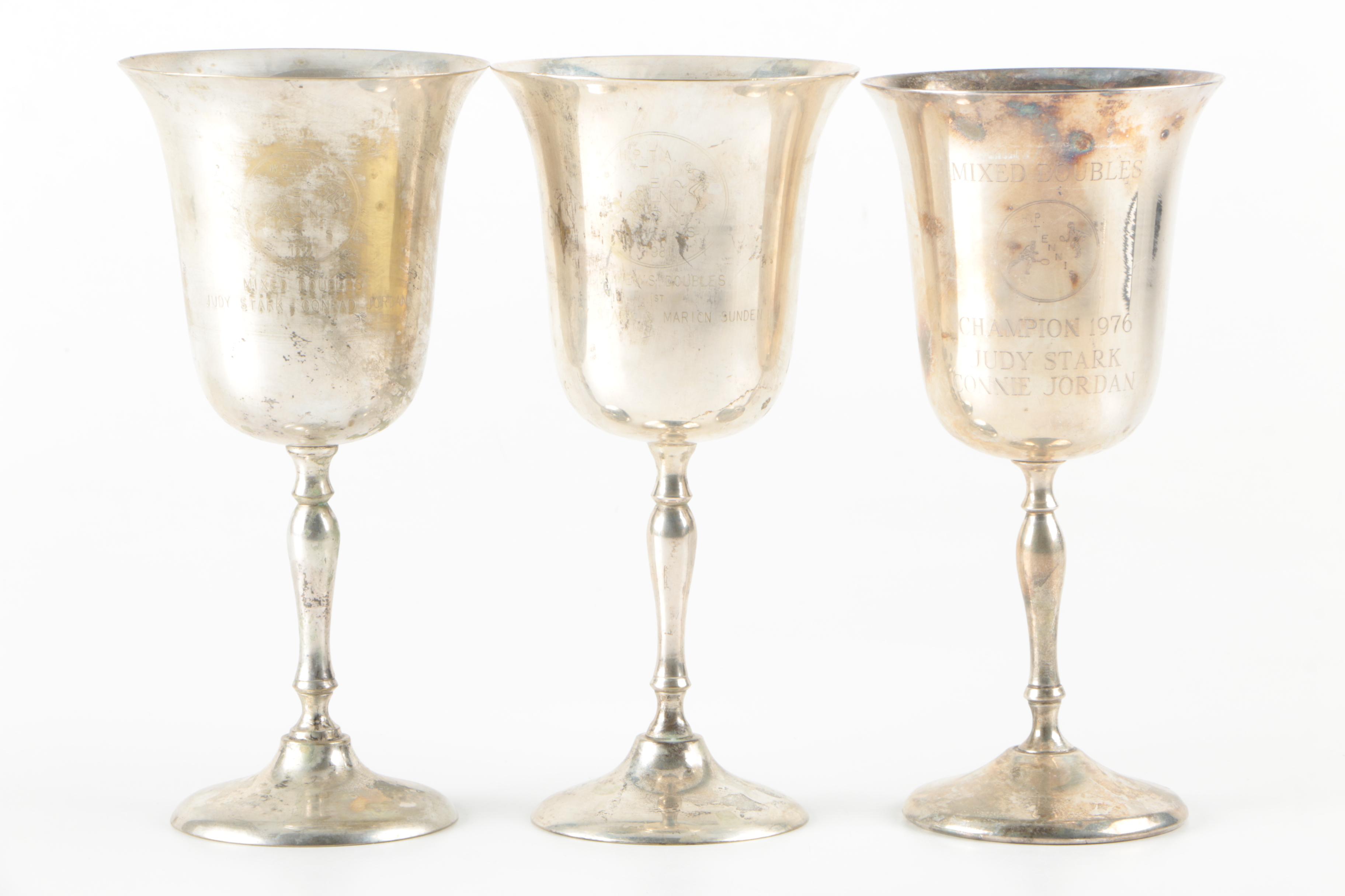 Vintage Sheridan and Leonard Silver Mfg. Co. Silver Plate Goblets and Coupes