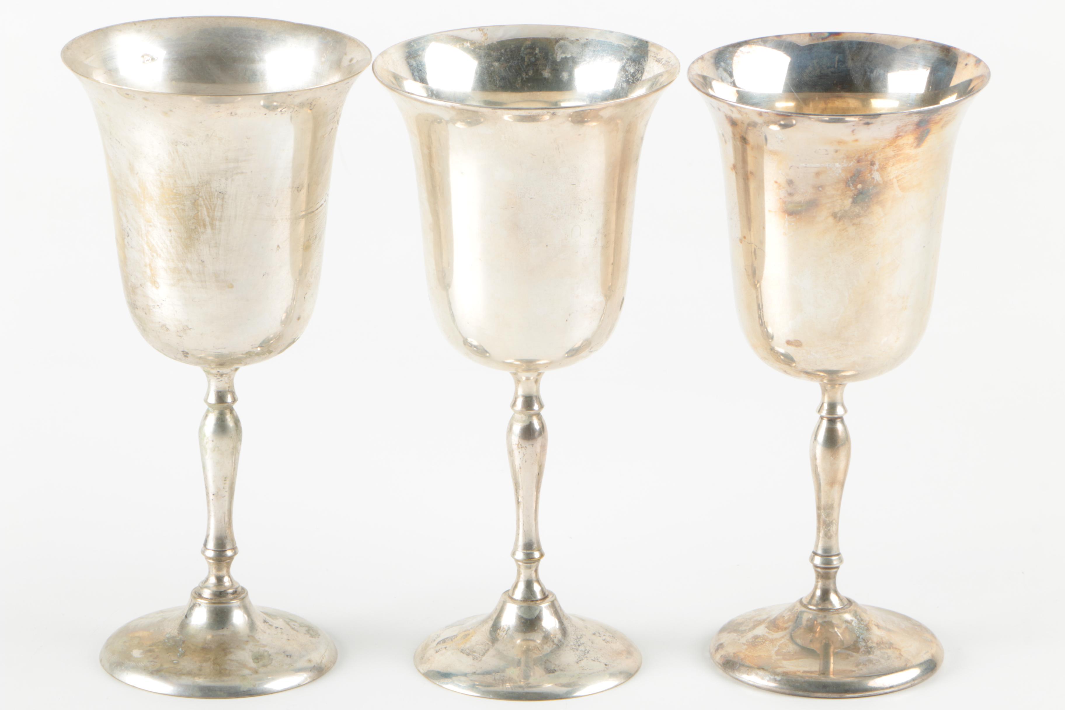 Vintage Sheridan and Leonard Silver Mfg. Co. Silver Plate Goblets and Coupes