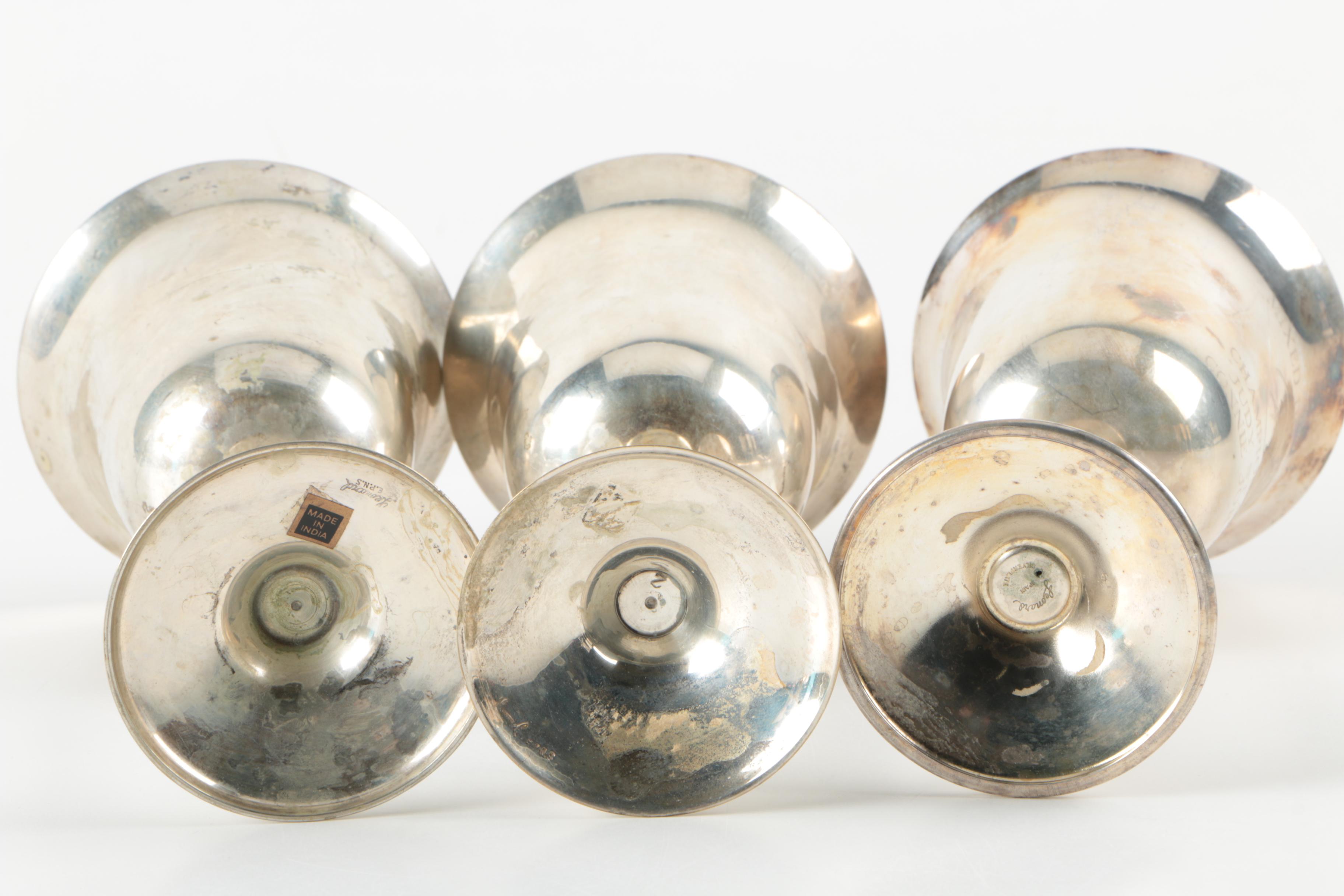 Vintage Sheridan and Leonard Silver Mfg. Co. Silver Plate Goblets and Coupes