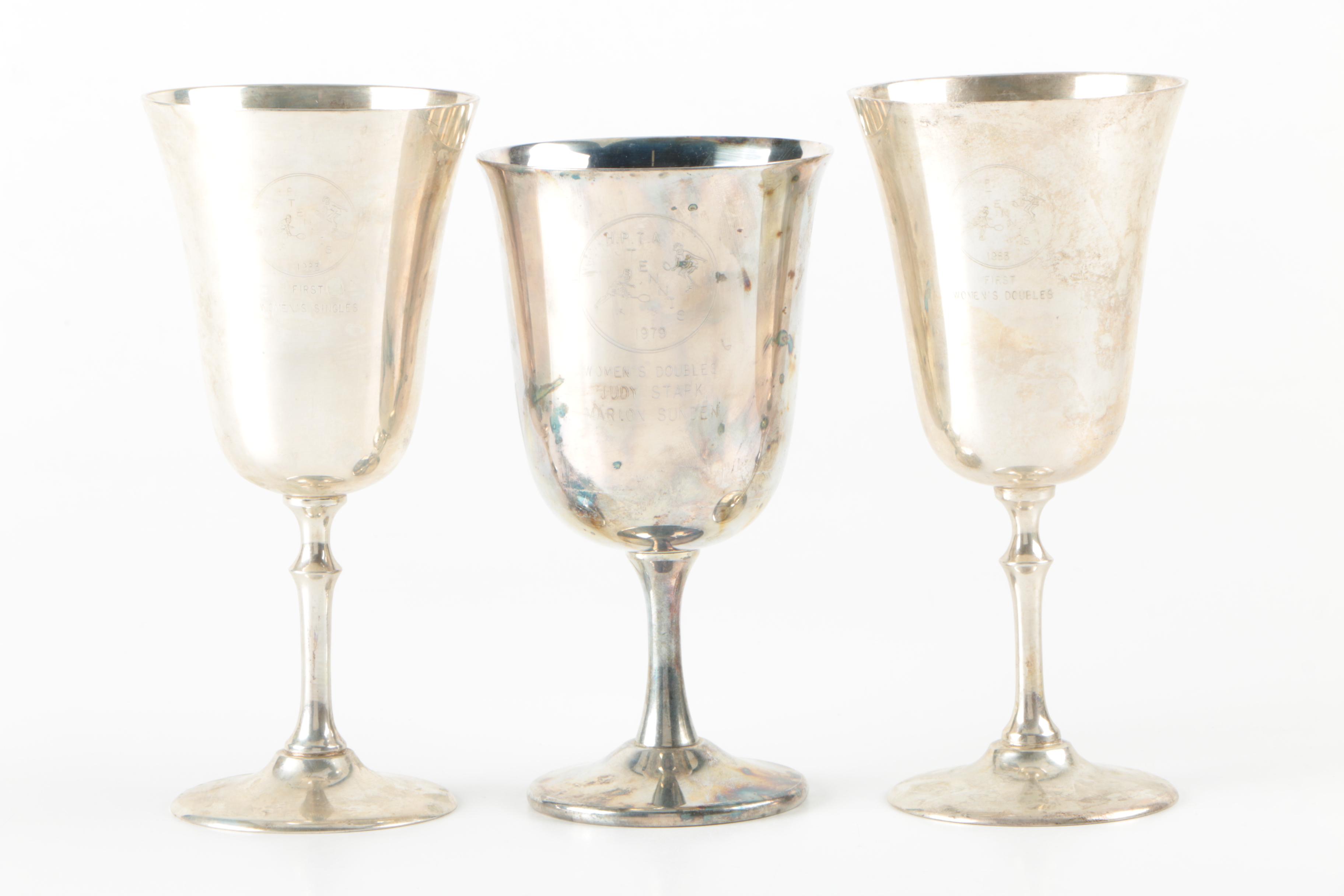 Vintage Sheridan and Leonard Silver Mfg. Co. Silver Plate Goblets and Coupes