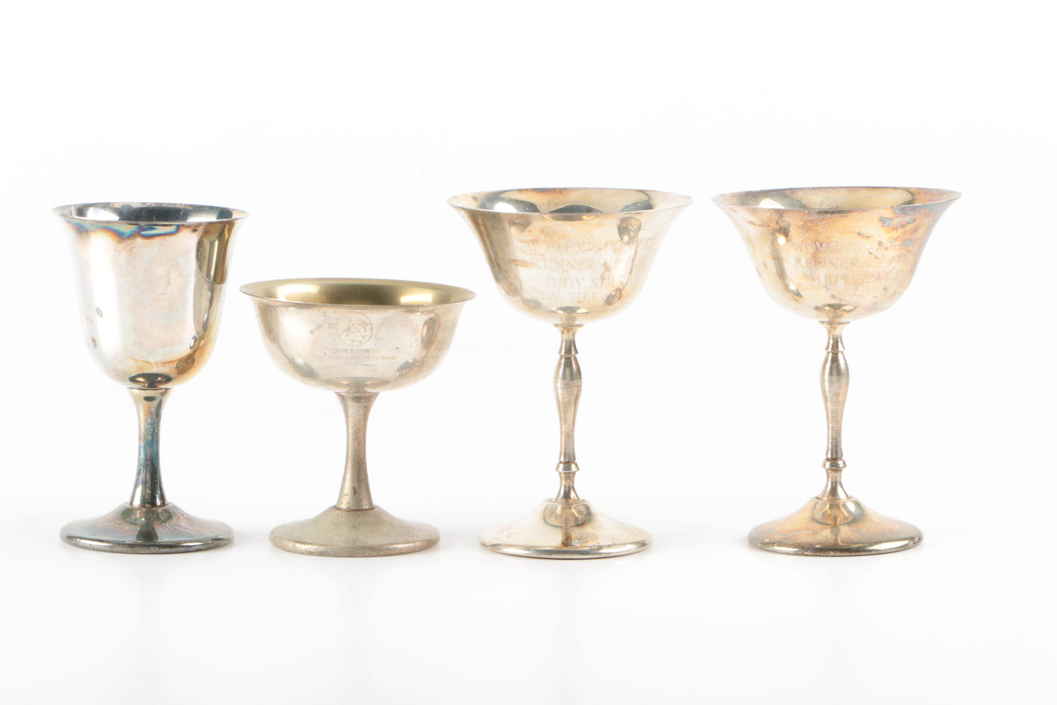 Vintage Sheridan and Leonard Silver Mfg. Co. Silver Plate Goblets and Coupes
