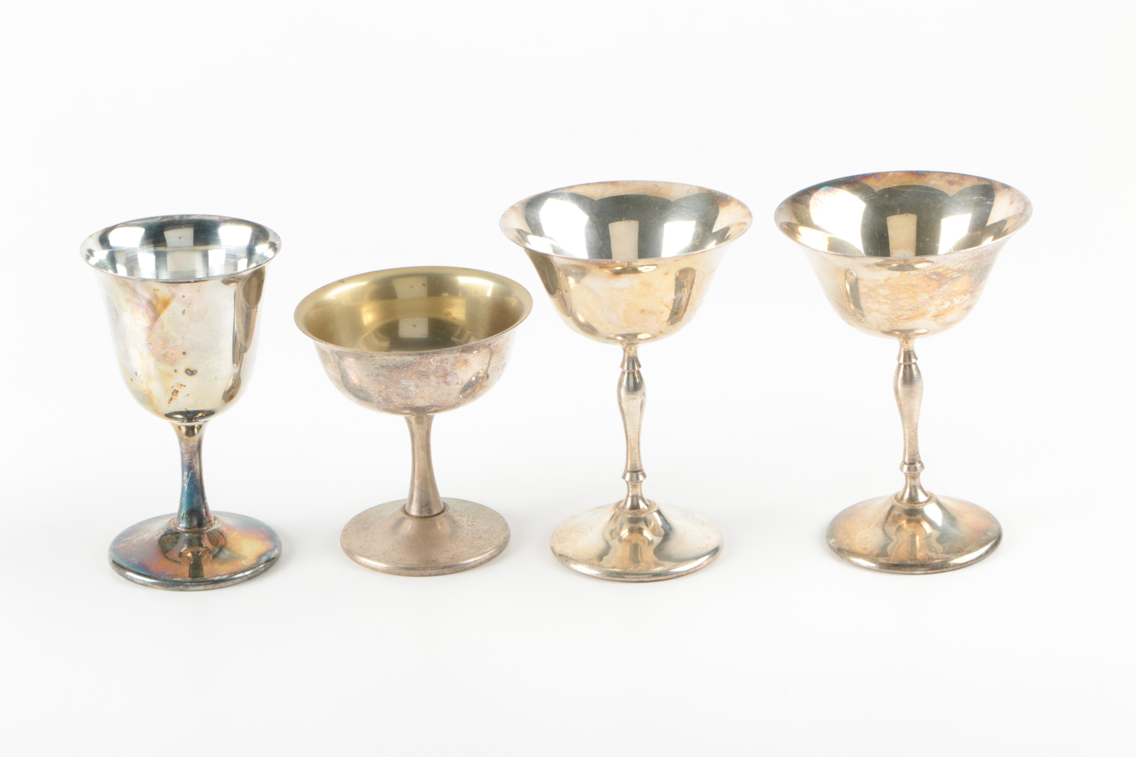 Vintage Sheridan and Leonard Silver Mfg. Co. Silver Plate Goblets and Coupes