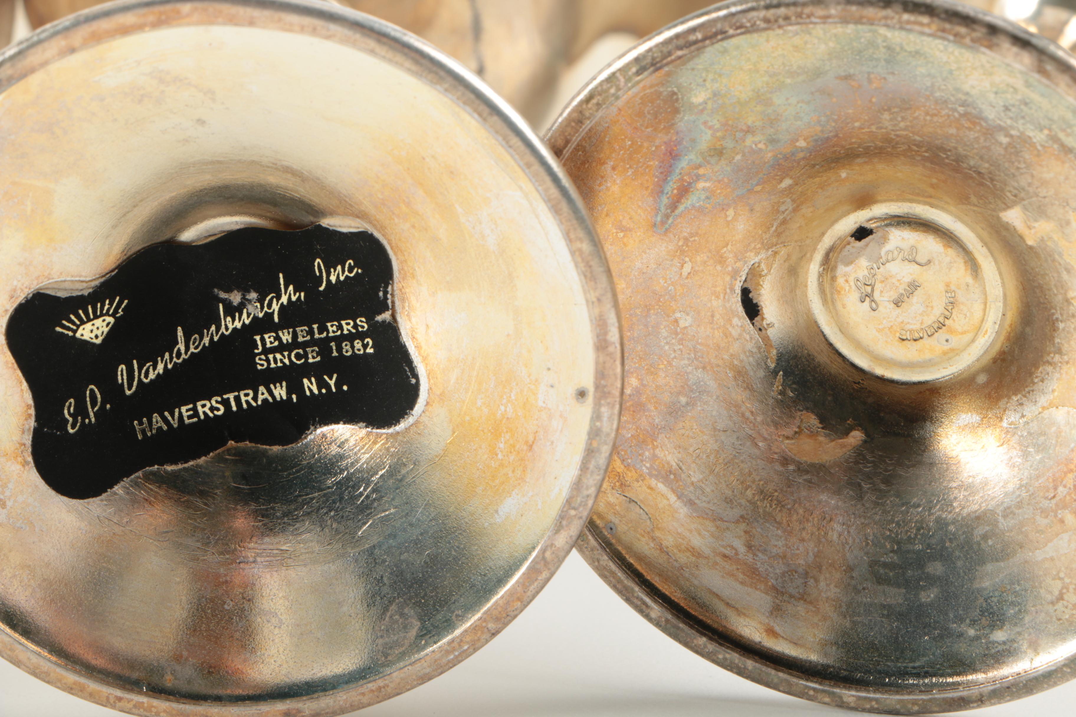 Vintage Sheridan and Leonard Silver Mfg. Co. Silver Plate Goblets and Coupes