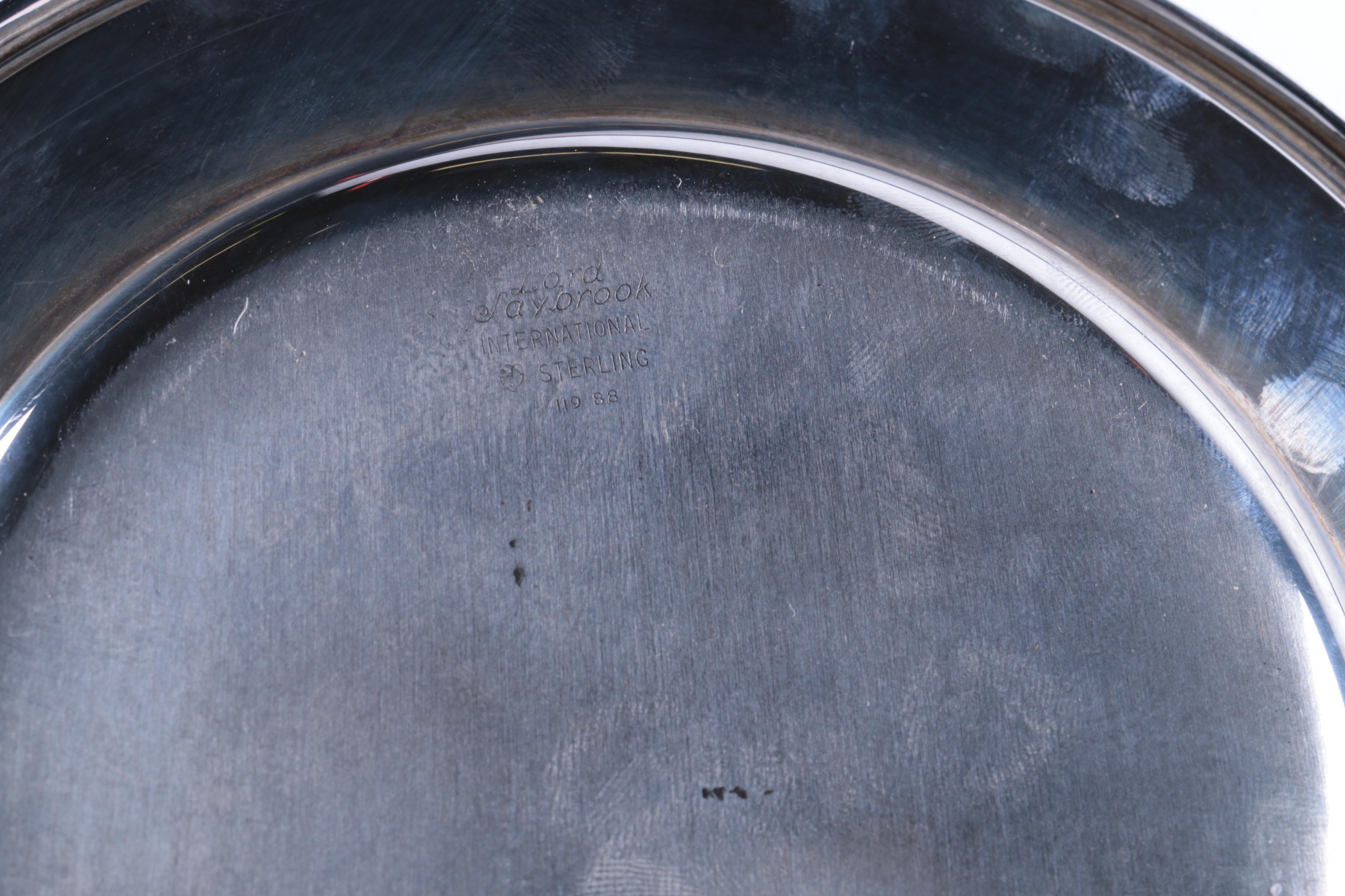 Lunt Silversmiths Foliate and Scrolled Chased Sterling Silver Nut Dish