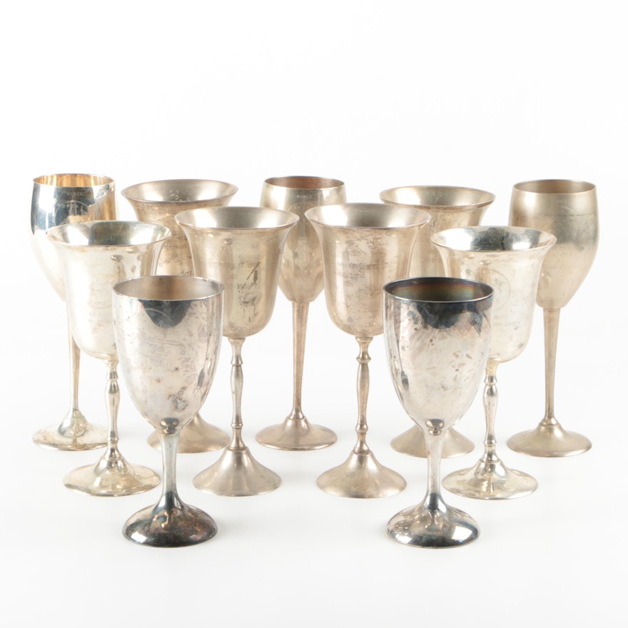 Hand Made International Silver Company Silver Plate Goblets and More