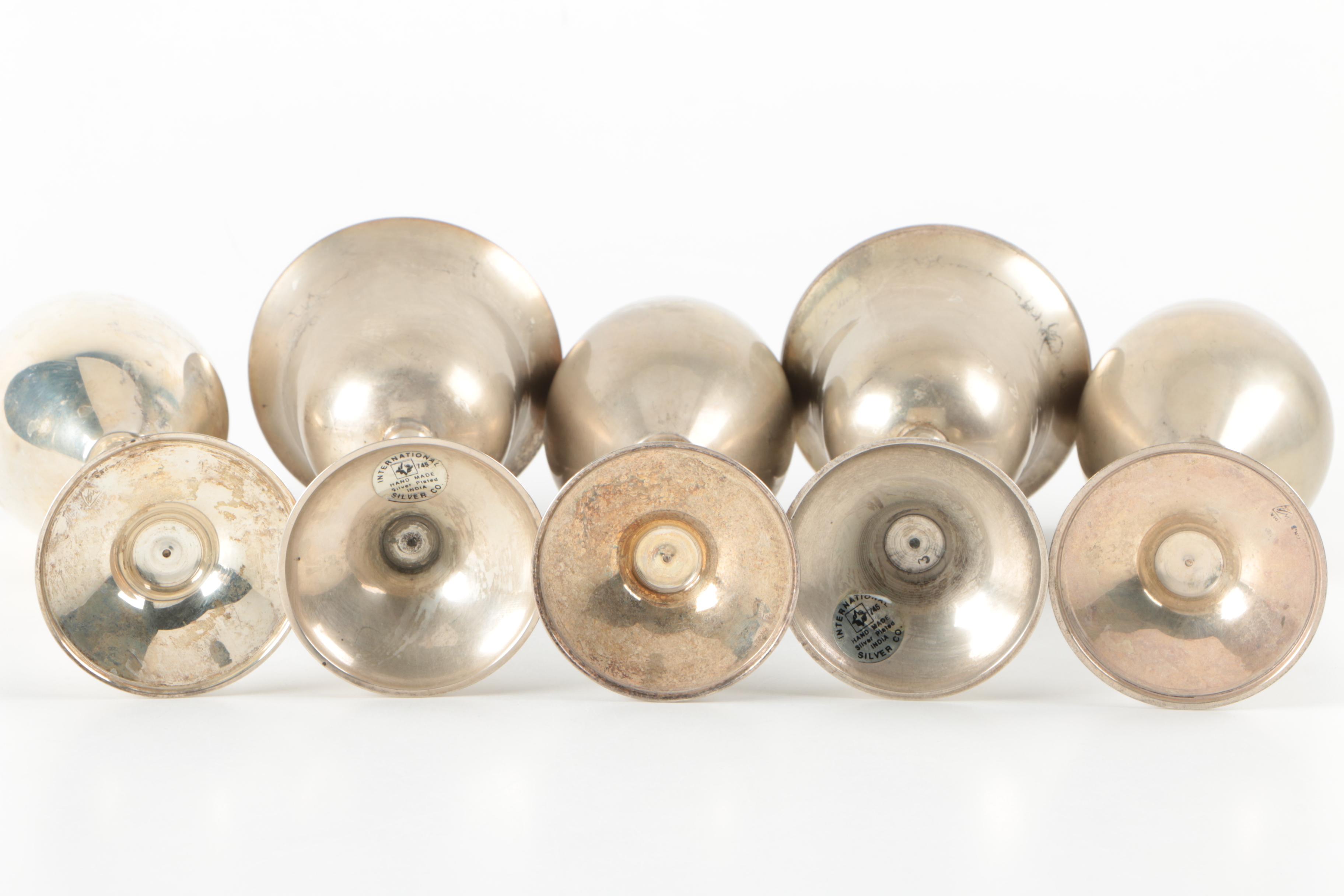 Hand Made International Silver Company Silver Plate Goblets and More