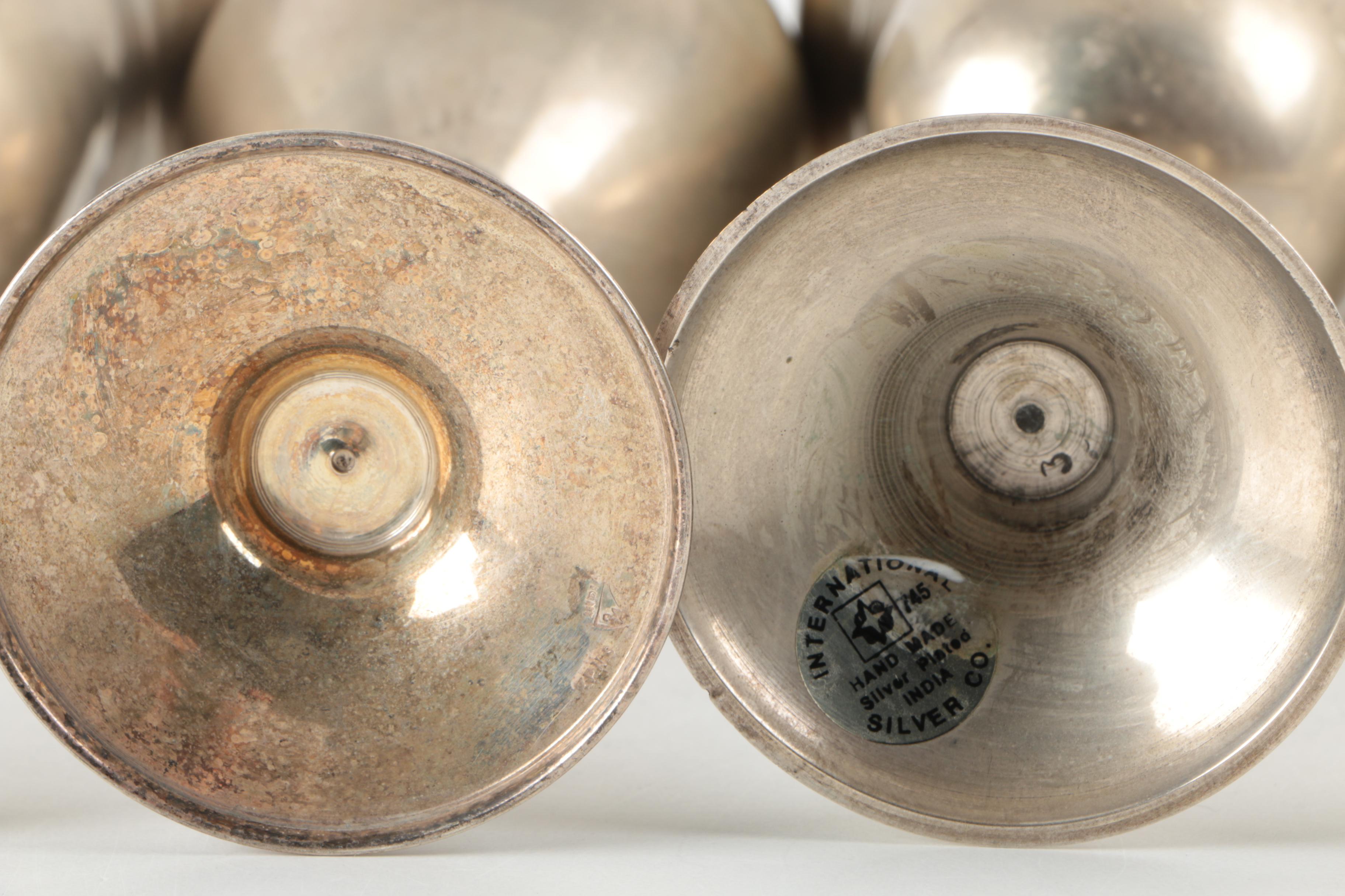 Hand Made International Silver Company Silver Plate Goblets and More