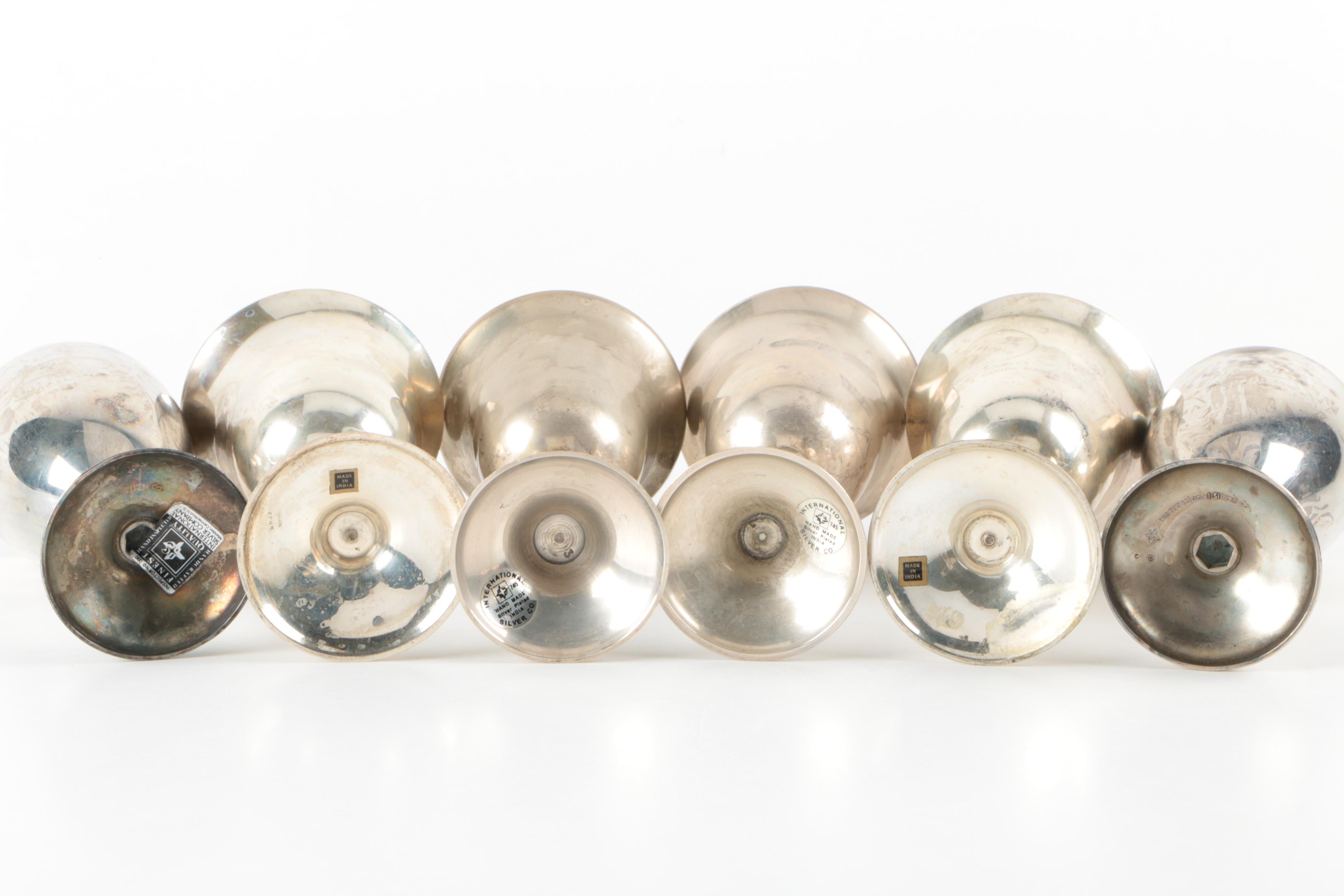 Hand Made International Silver Company Silver Plate Goblets and More