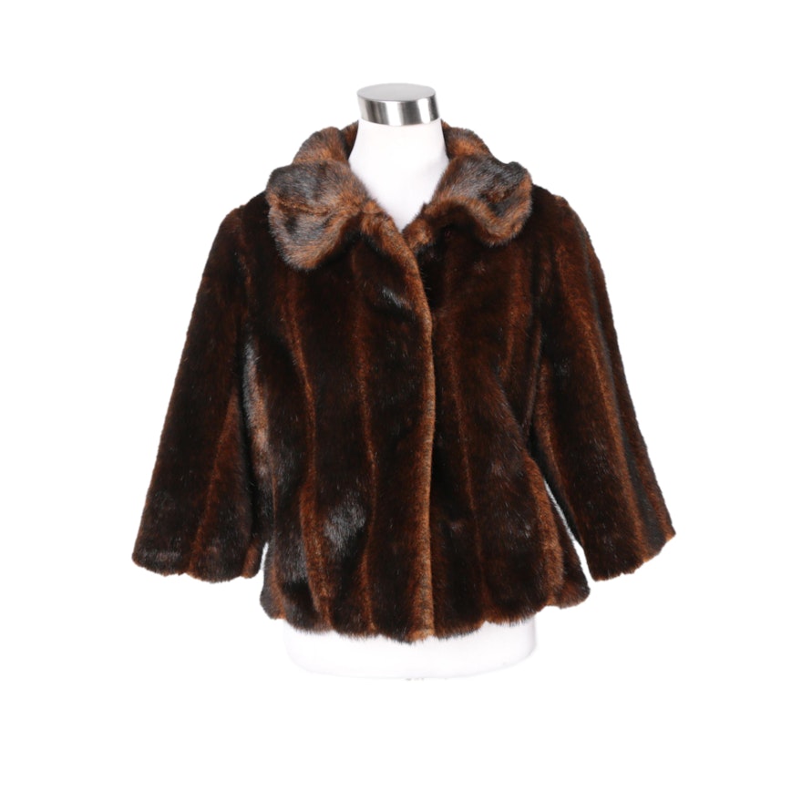 Women's Faux Mink Fur Crop Coat