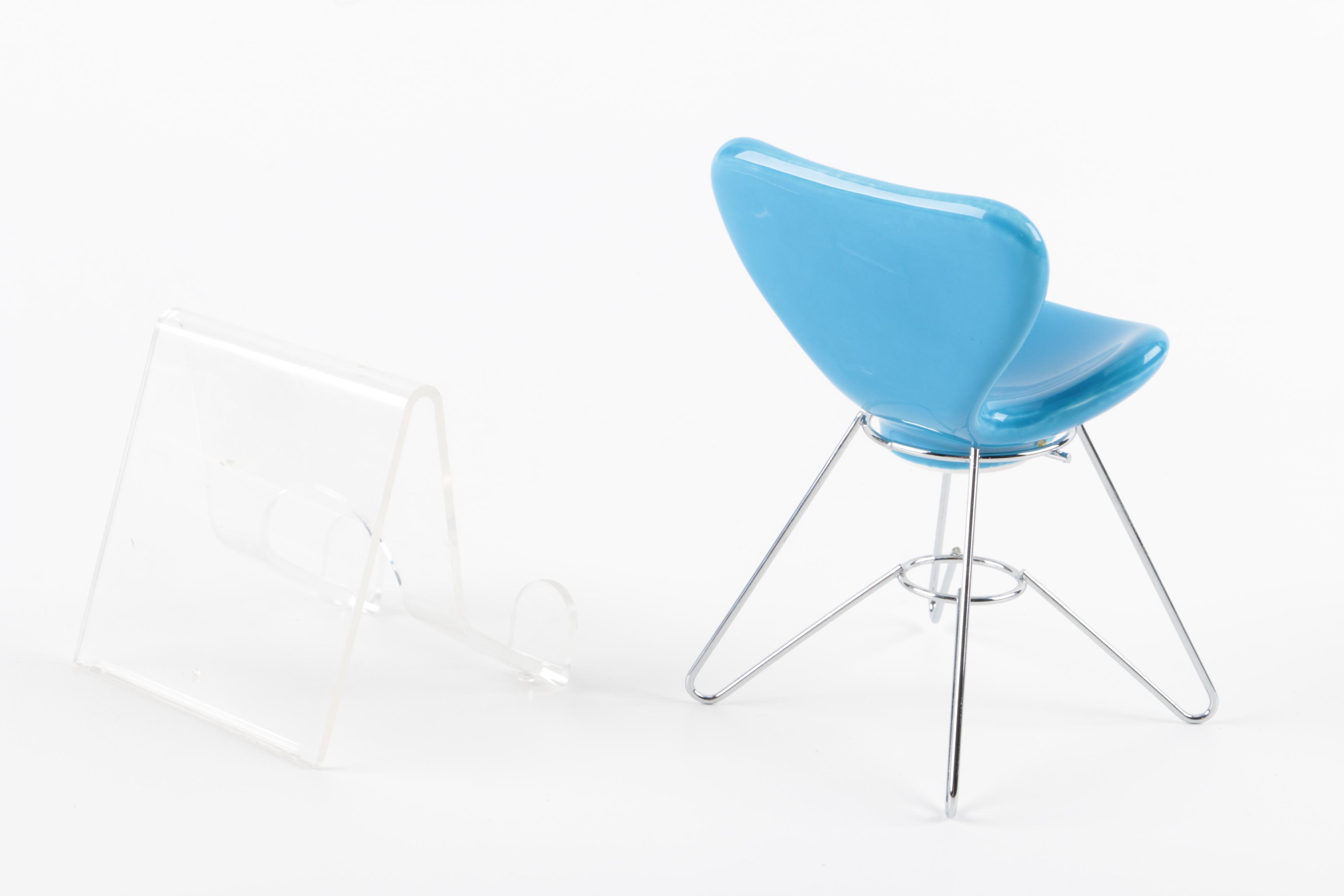 Collection of Dolls with Miniature Chair