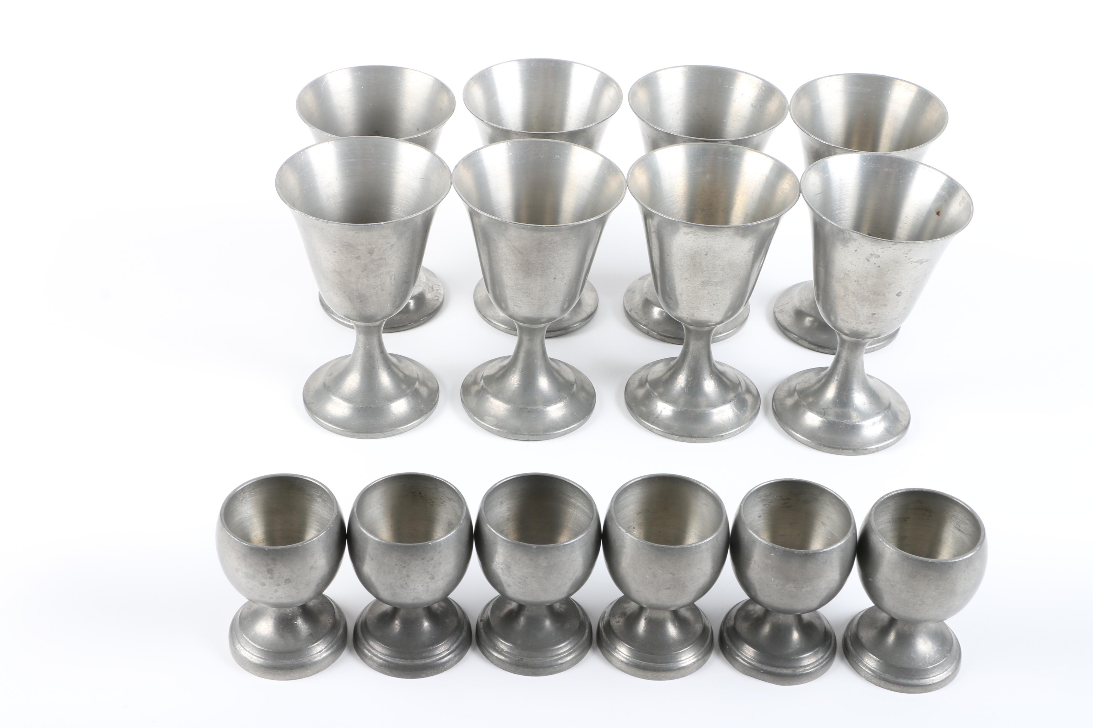 Pewter Goblets and Egg Cups