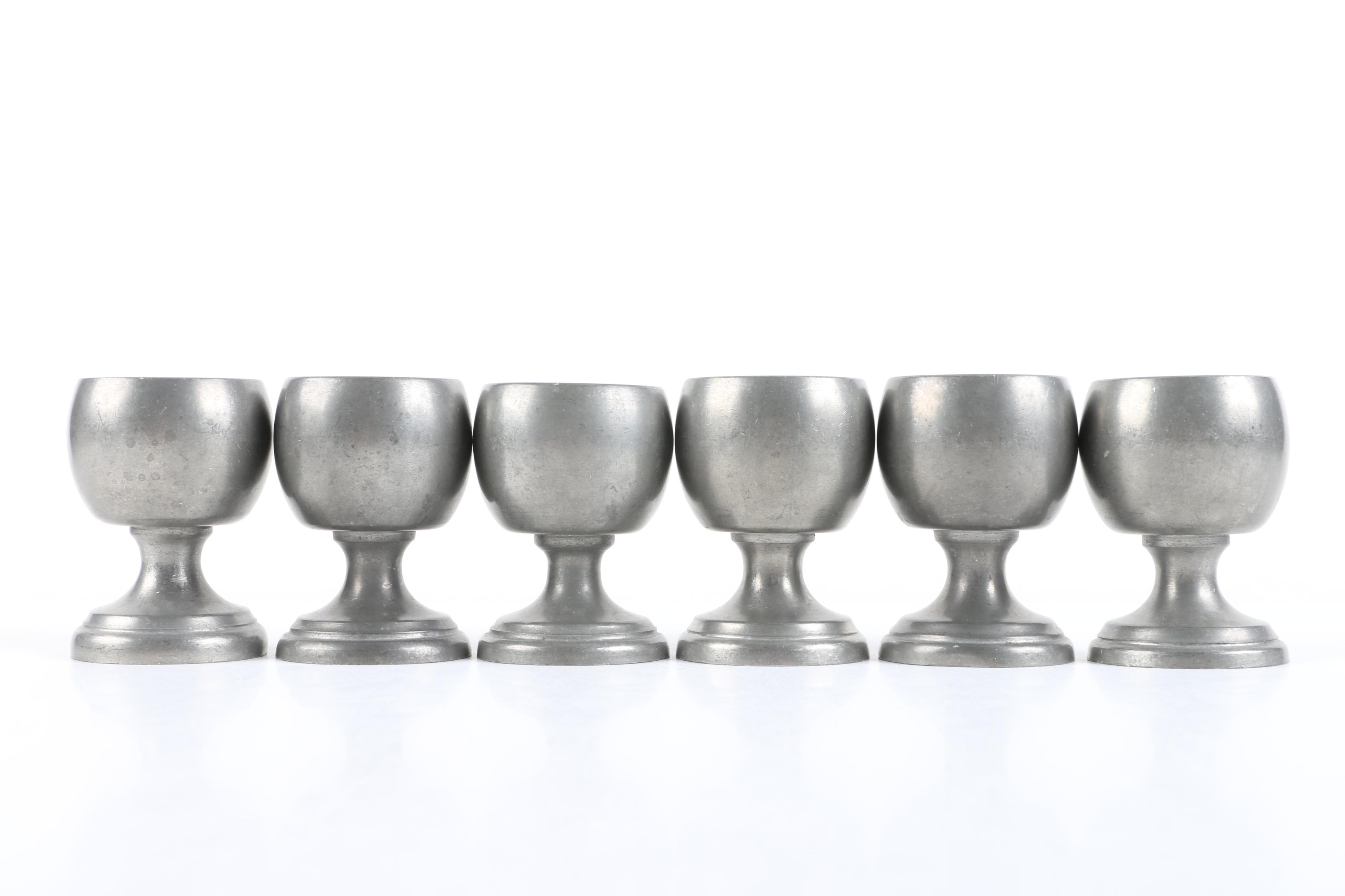 Pewter Goblets and Egg Cups