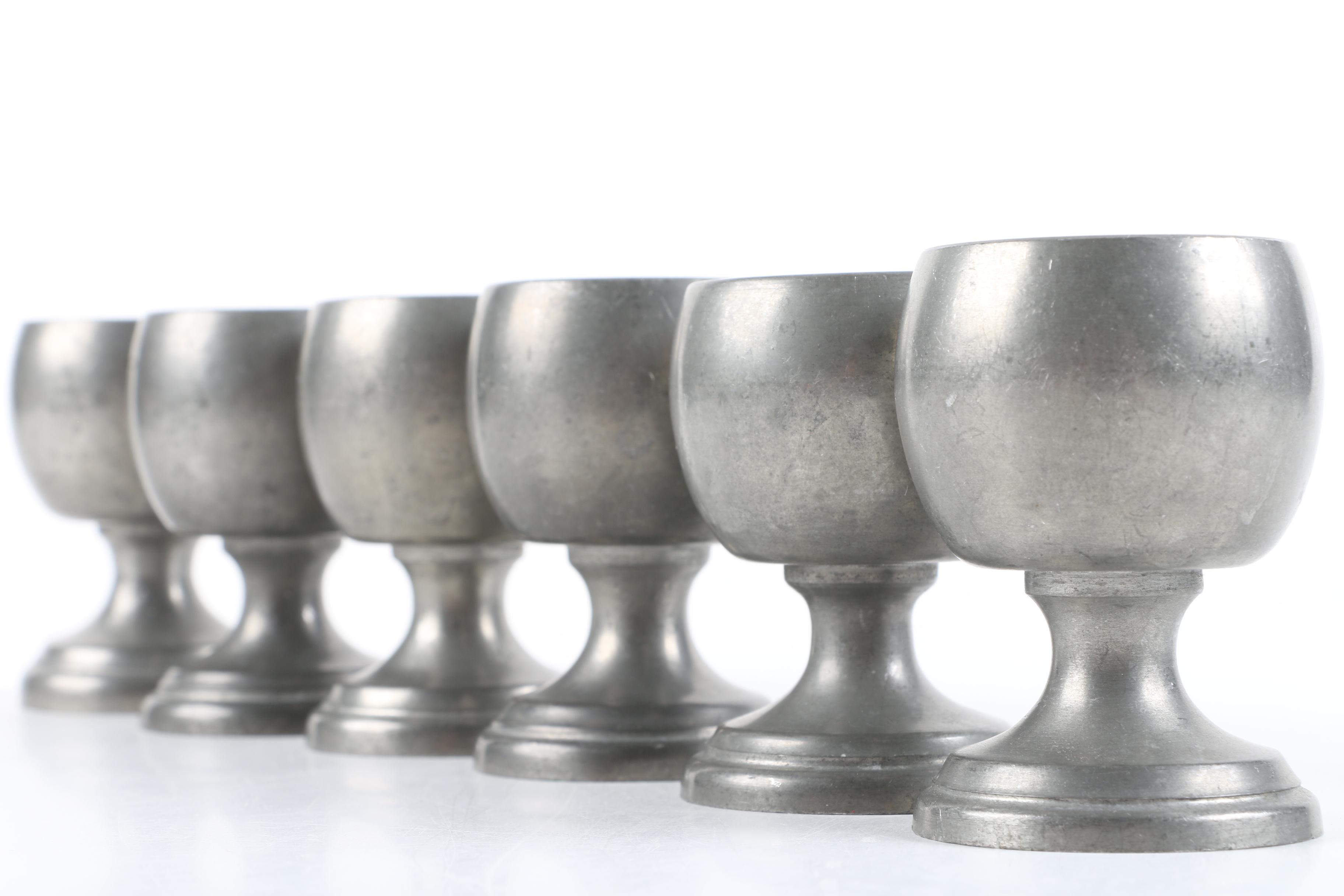 Pewter Goblets and Egg Cups