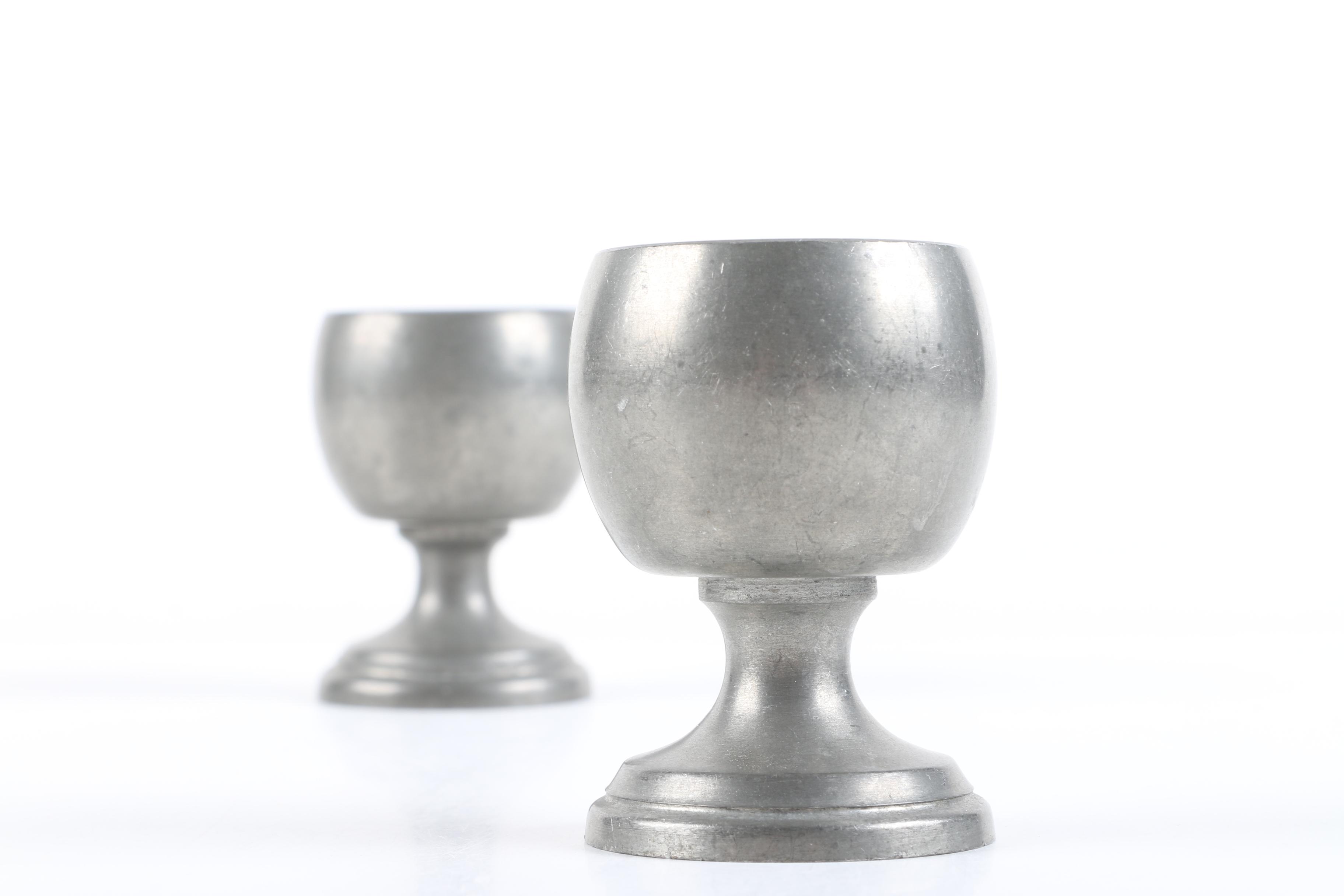 Pewter Goblets and Egg Cups