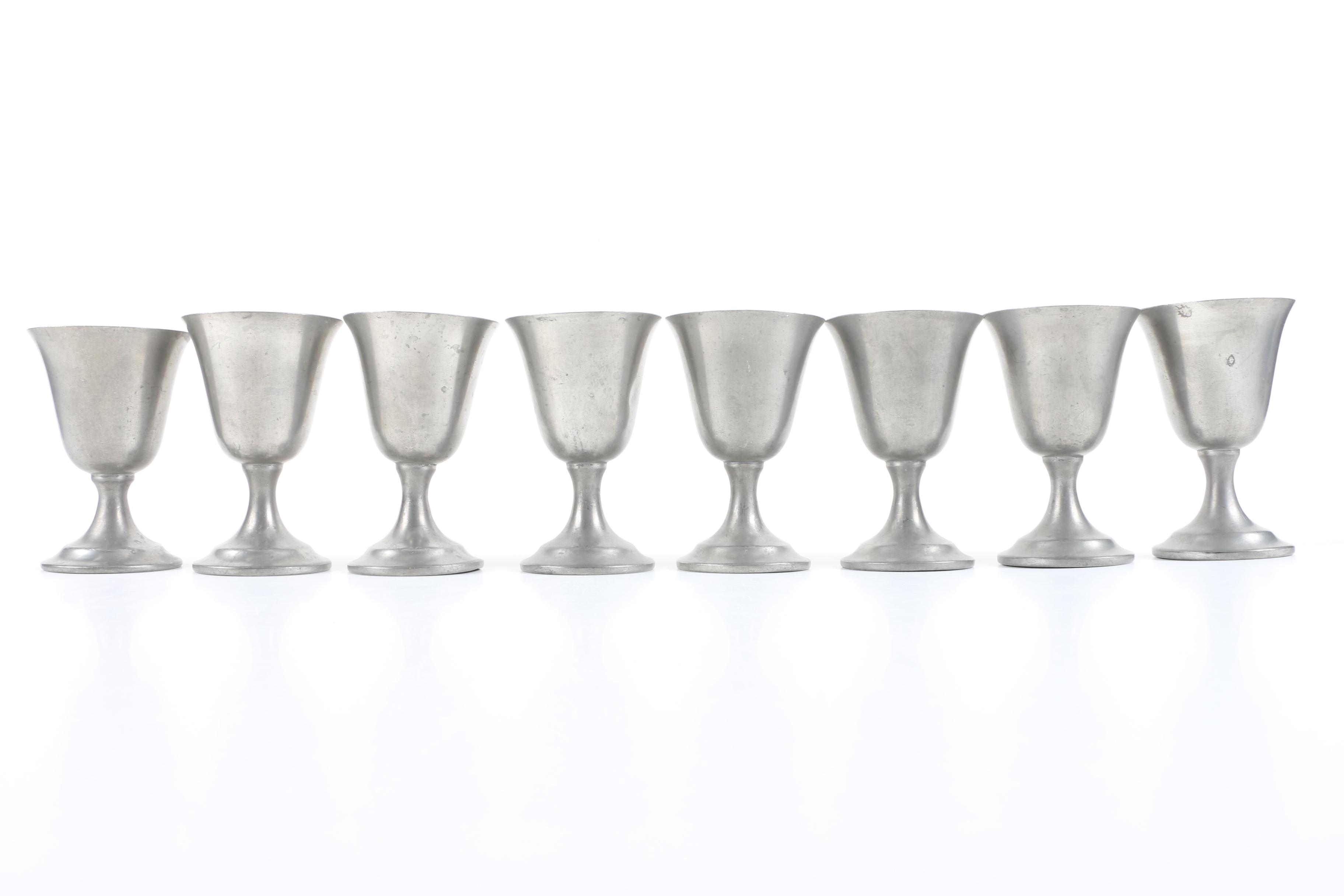 Pewter Goblets and Egg Cups