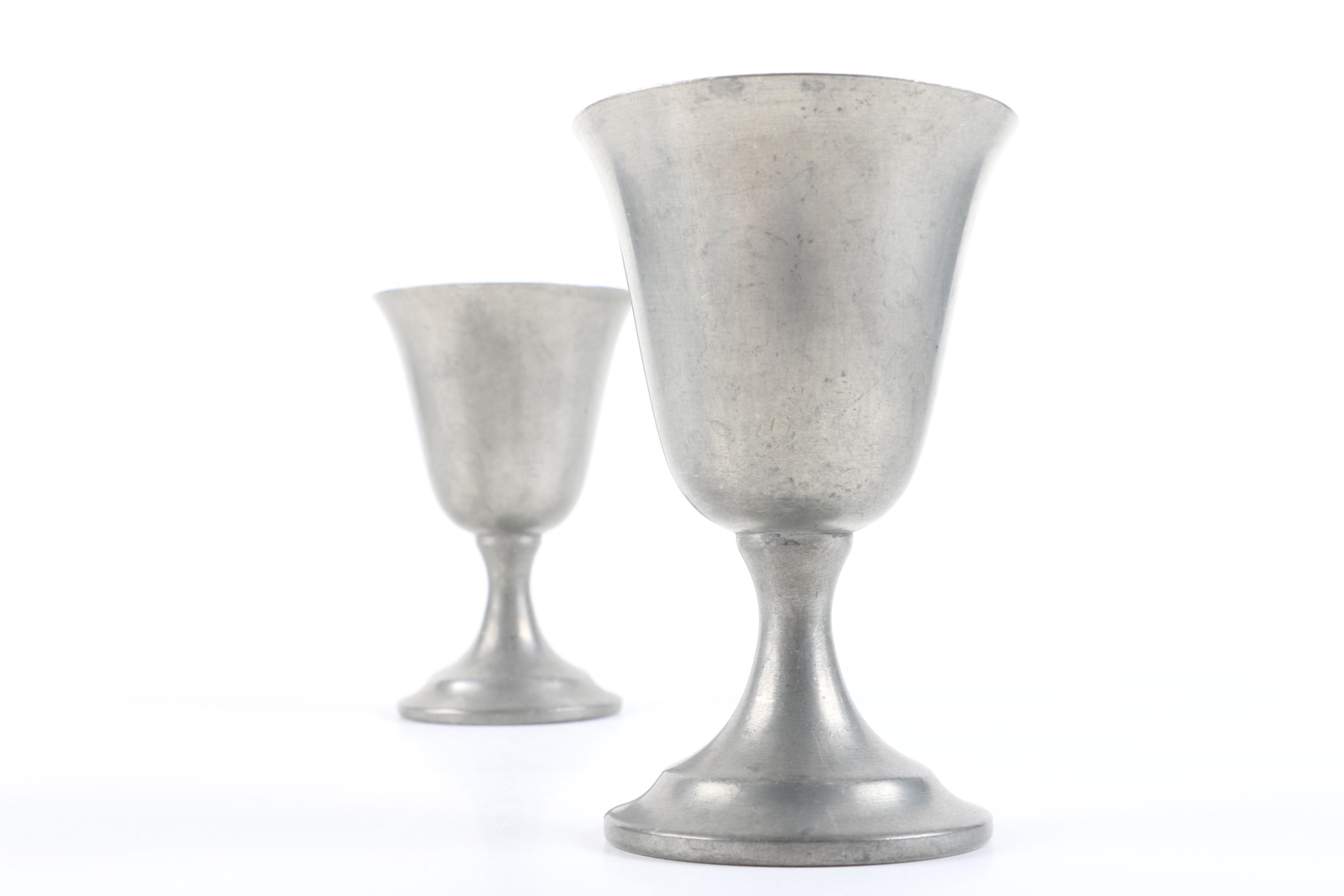 Pewter Goblets and Egg Cups