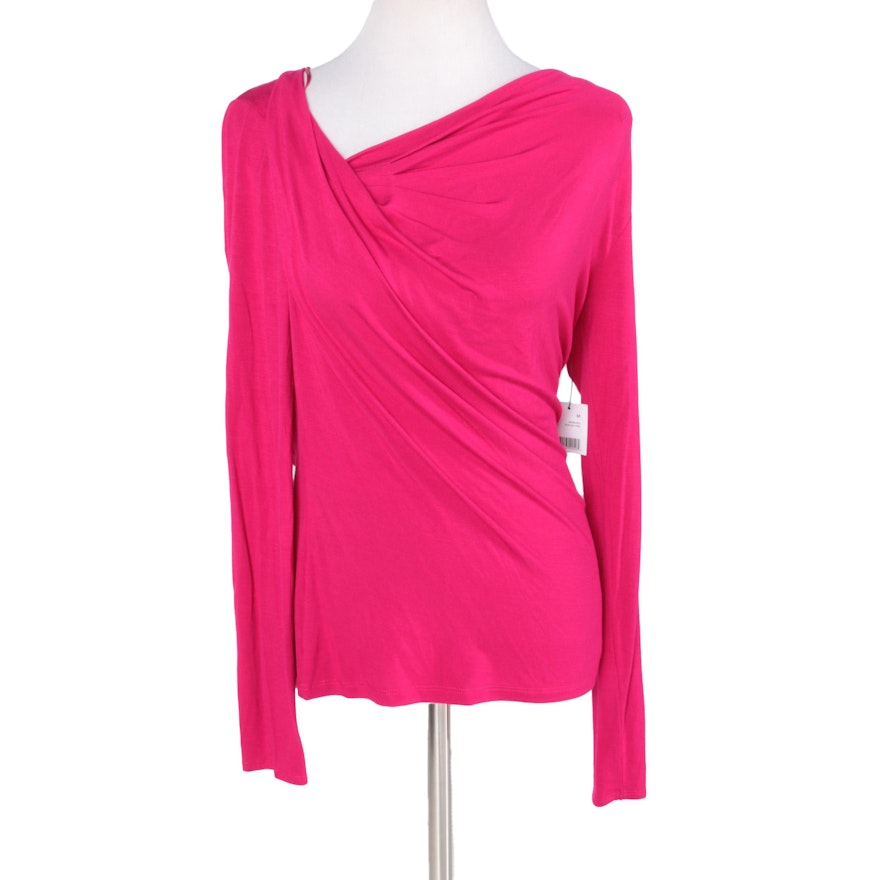 Tahari Long-Sleeved Pink Shirt