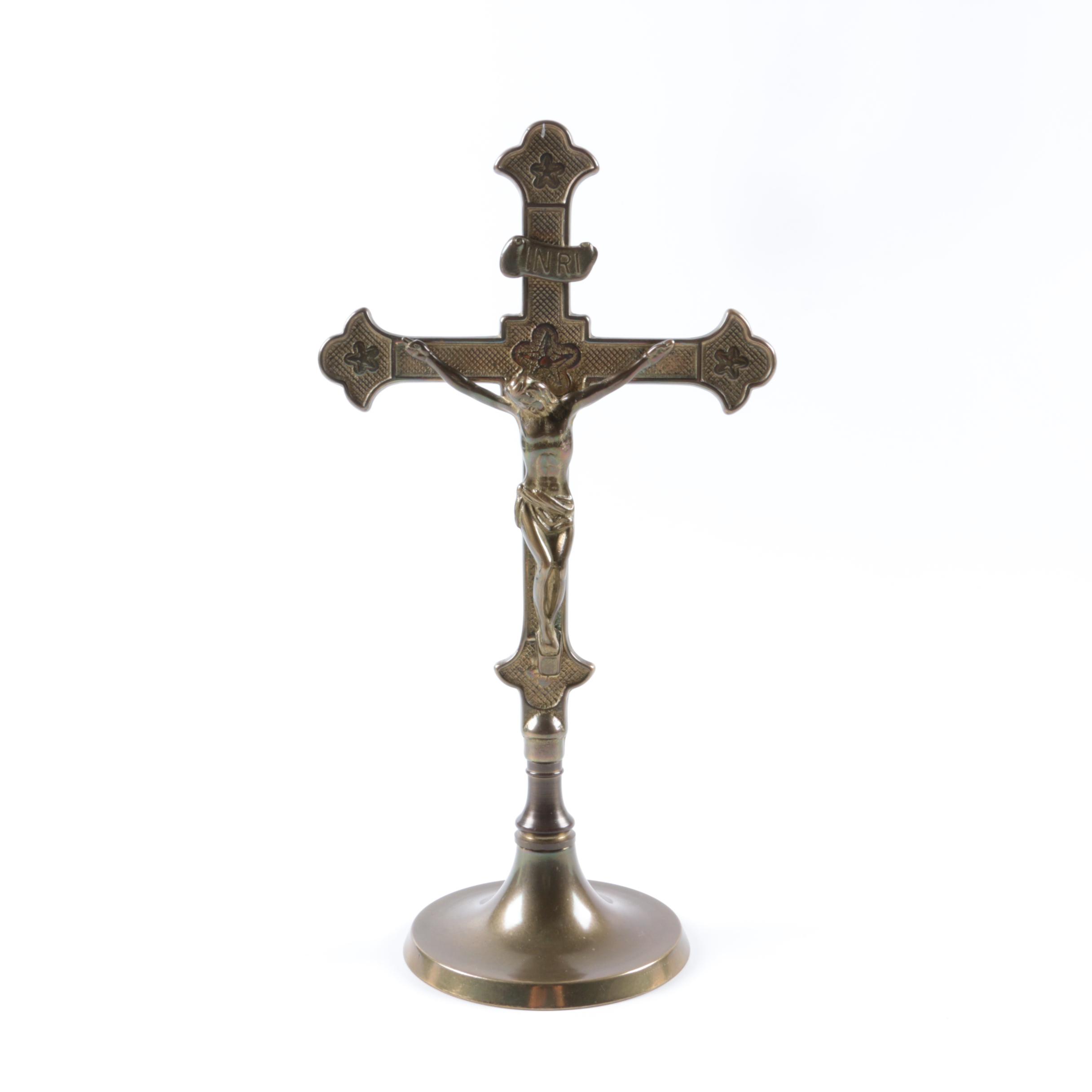 Brass Tone Crucifix
