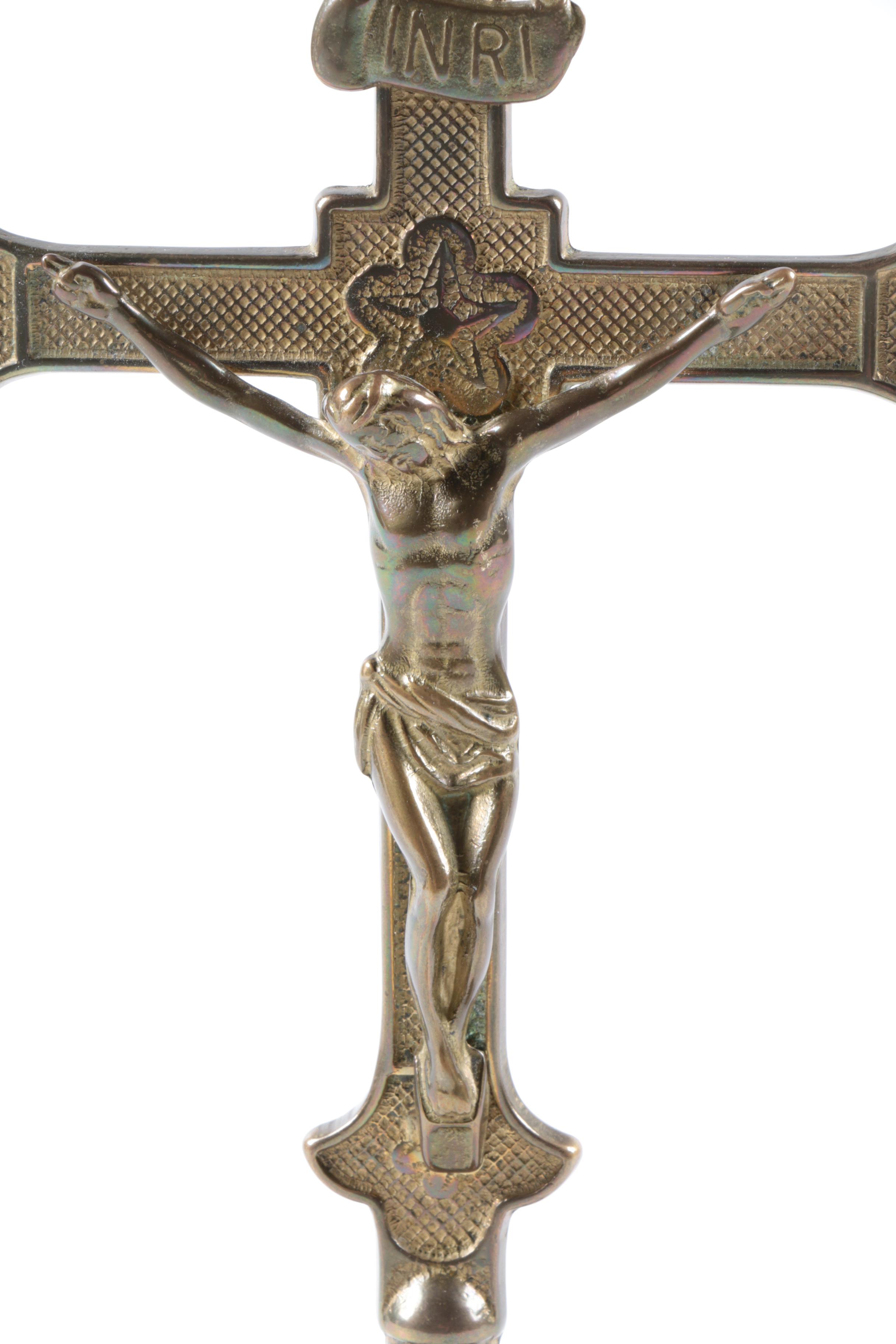 Brass Tone Crucifix