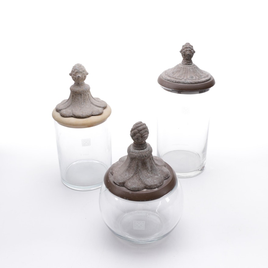 Simon & Company Apothecary Jars with Stone Lids