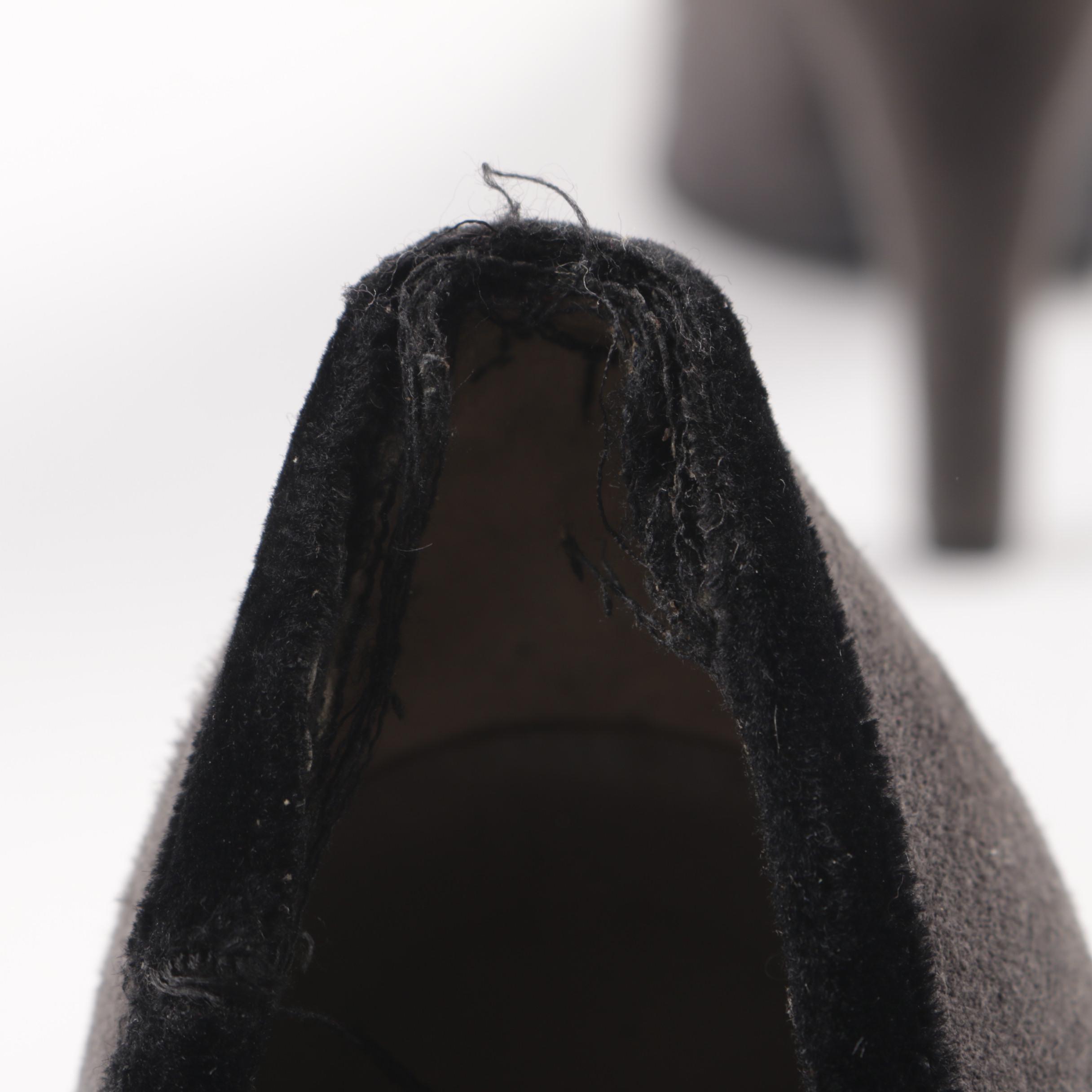 Prada Grey and Black Suede Heels