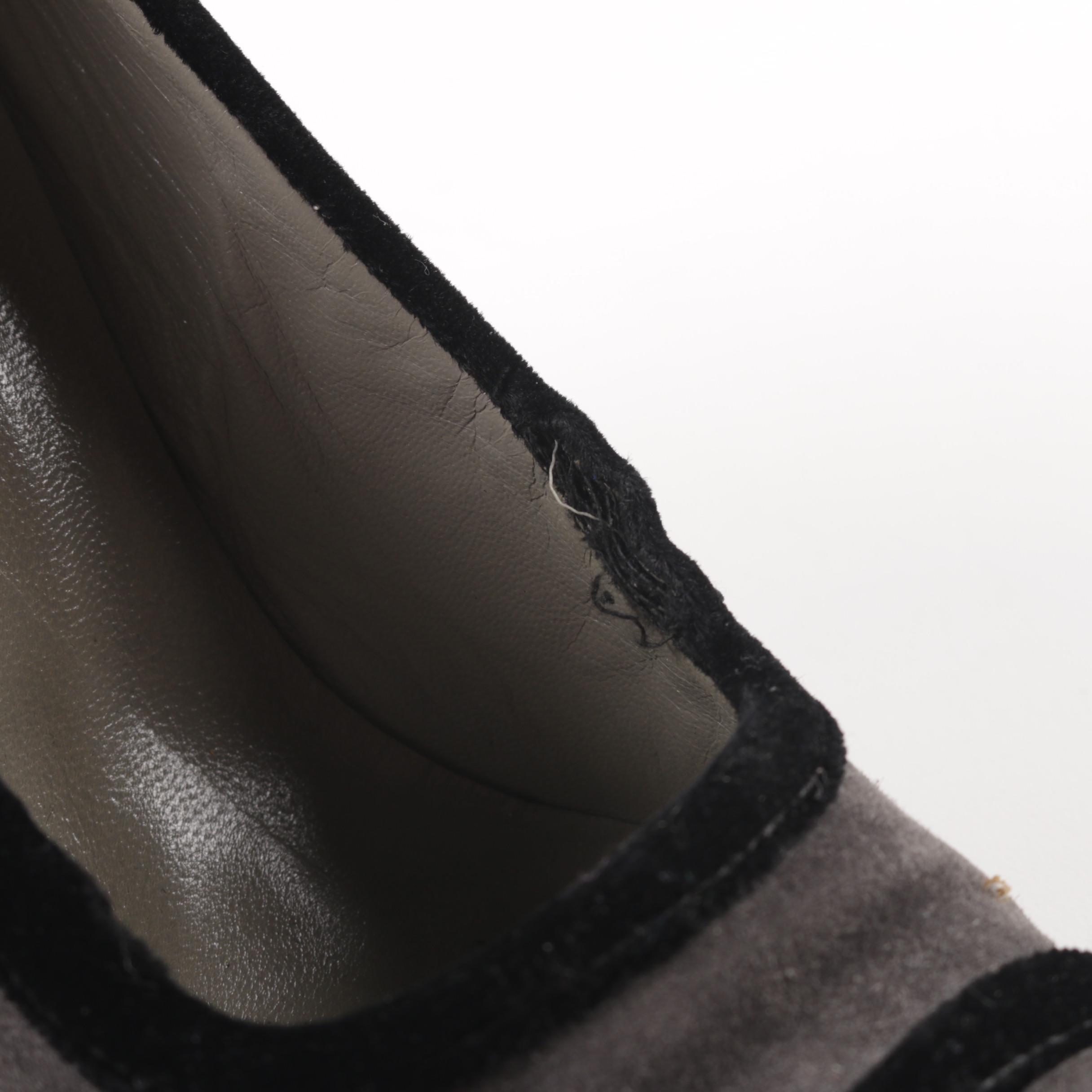 Prada Grey and Black Suede Heels