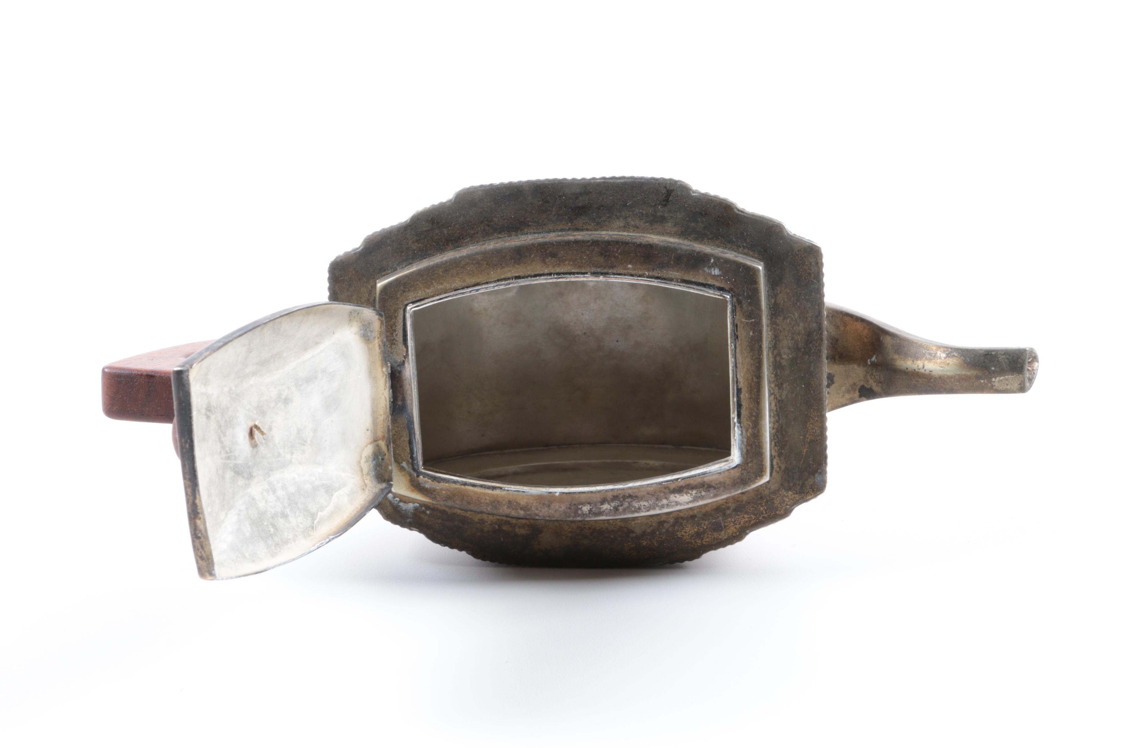 Silver Plate Teapot and Covered Sugar