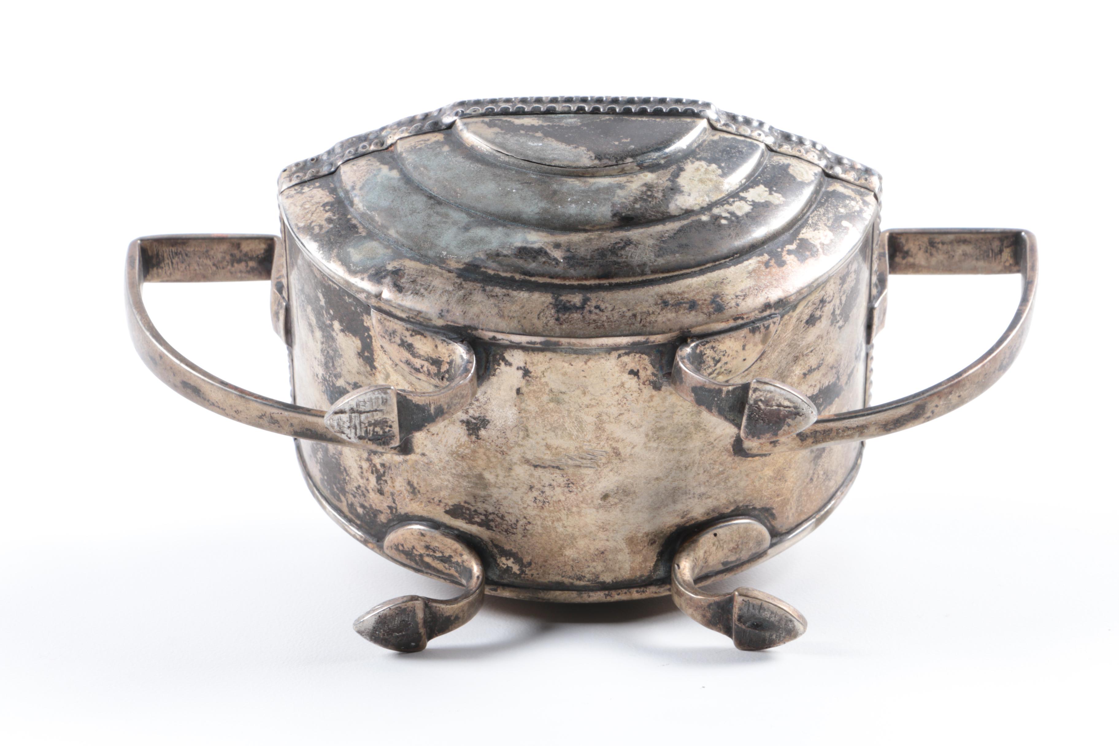 Silver Plate Teapot and Covered Sugar