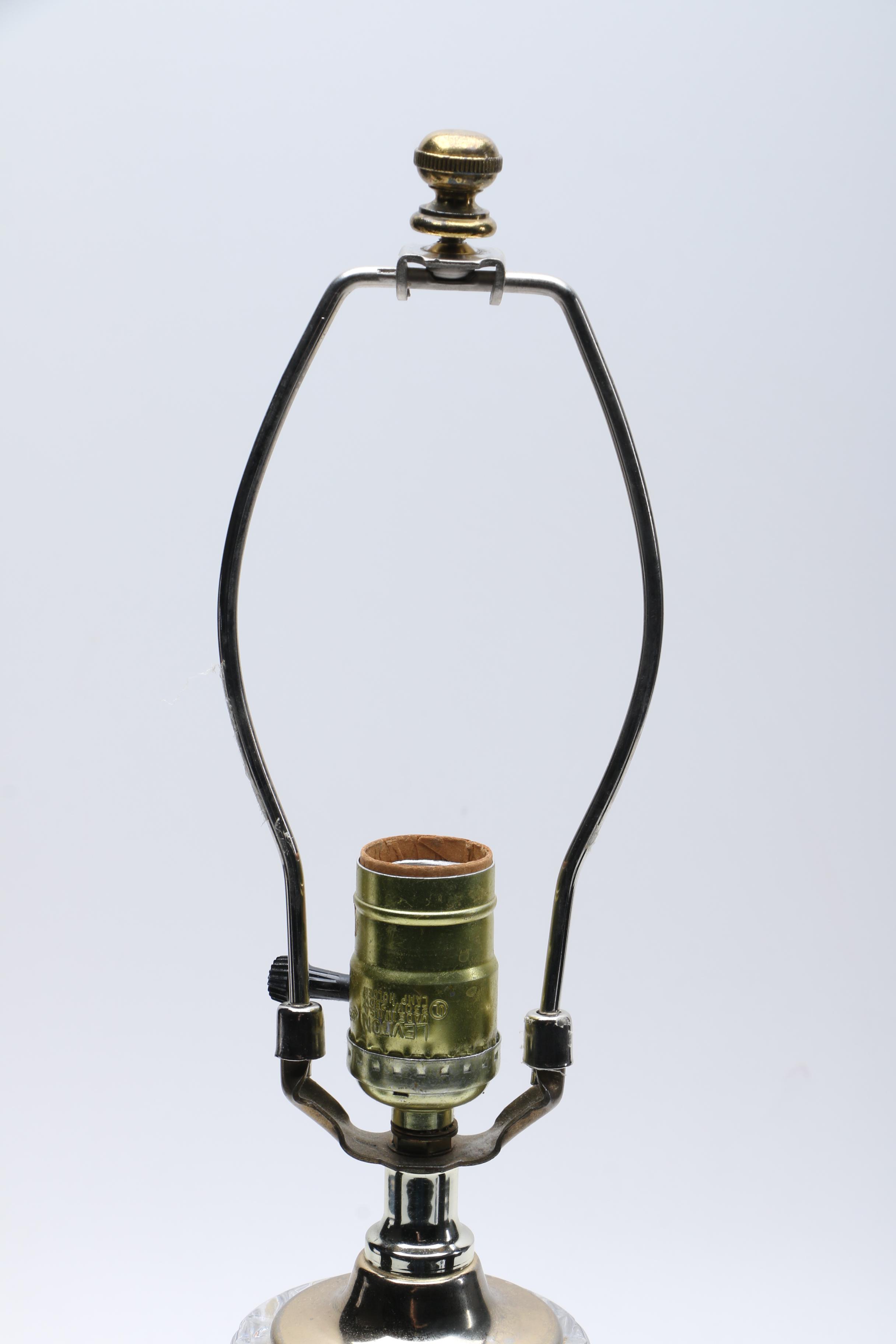 Glass Table Lamp with Brass Base