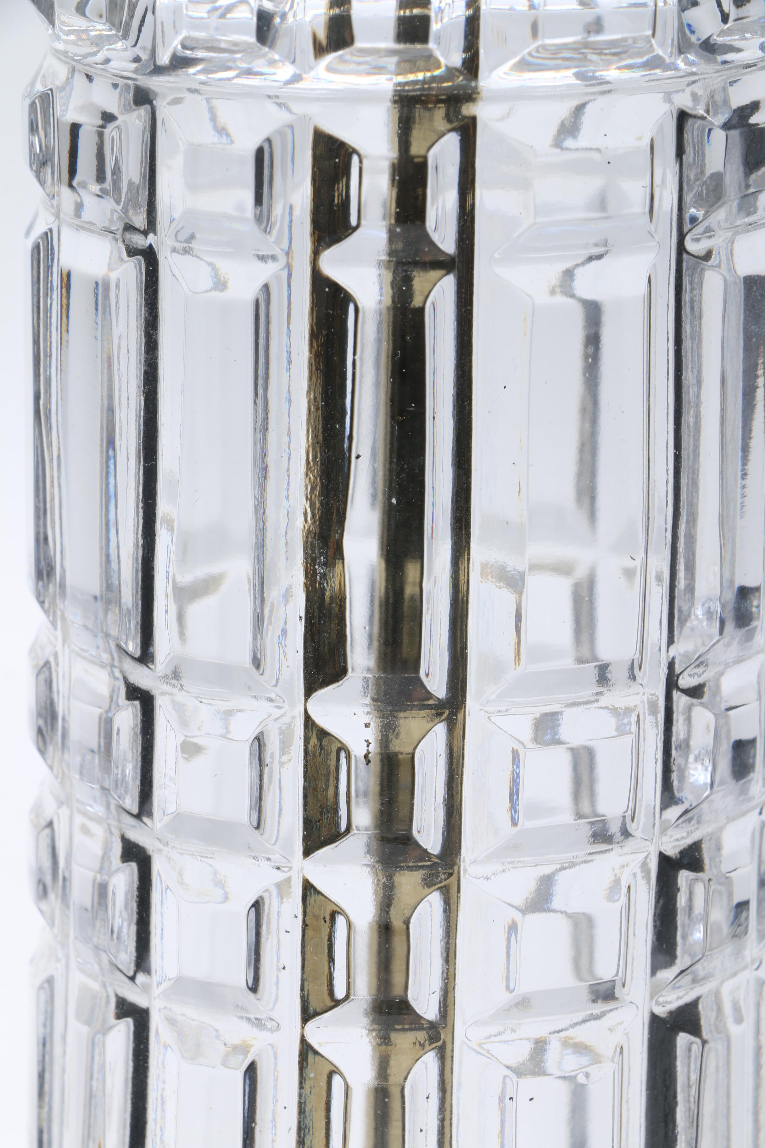 Glass Table Lamp with Brass Base