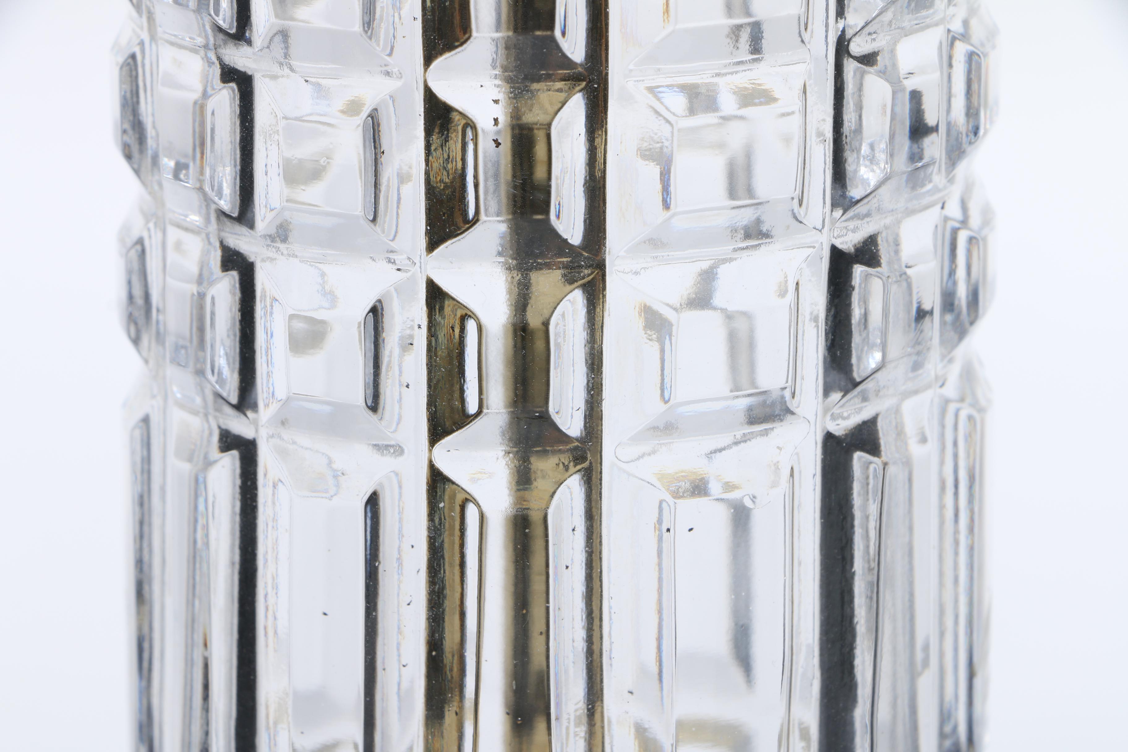 Glass Table Lamp with Brass Base