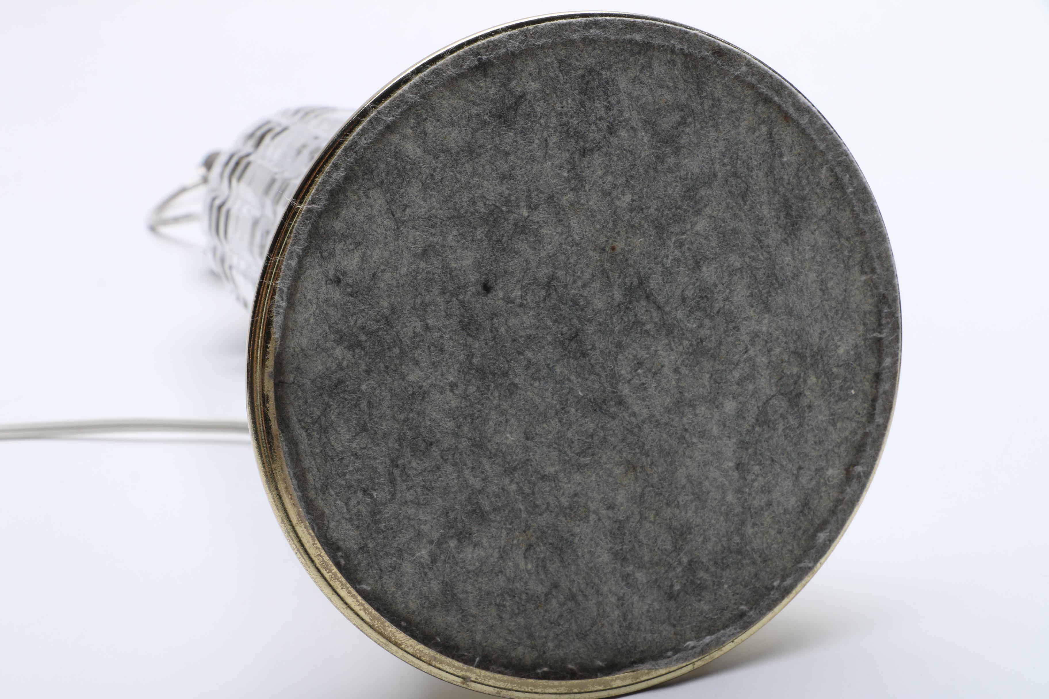 Glass Table Lamp with Brass Base